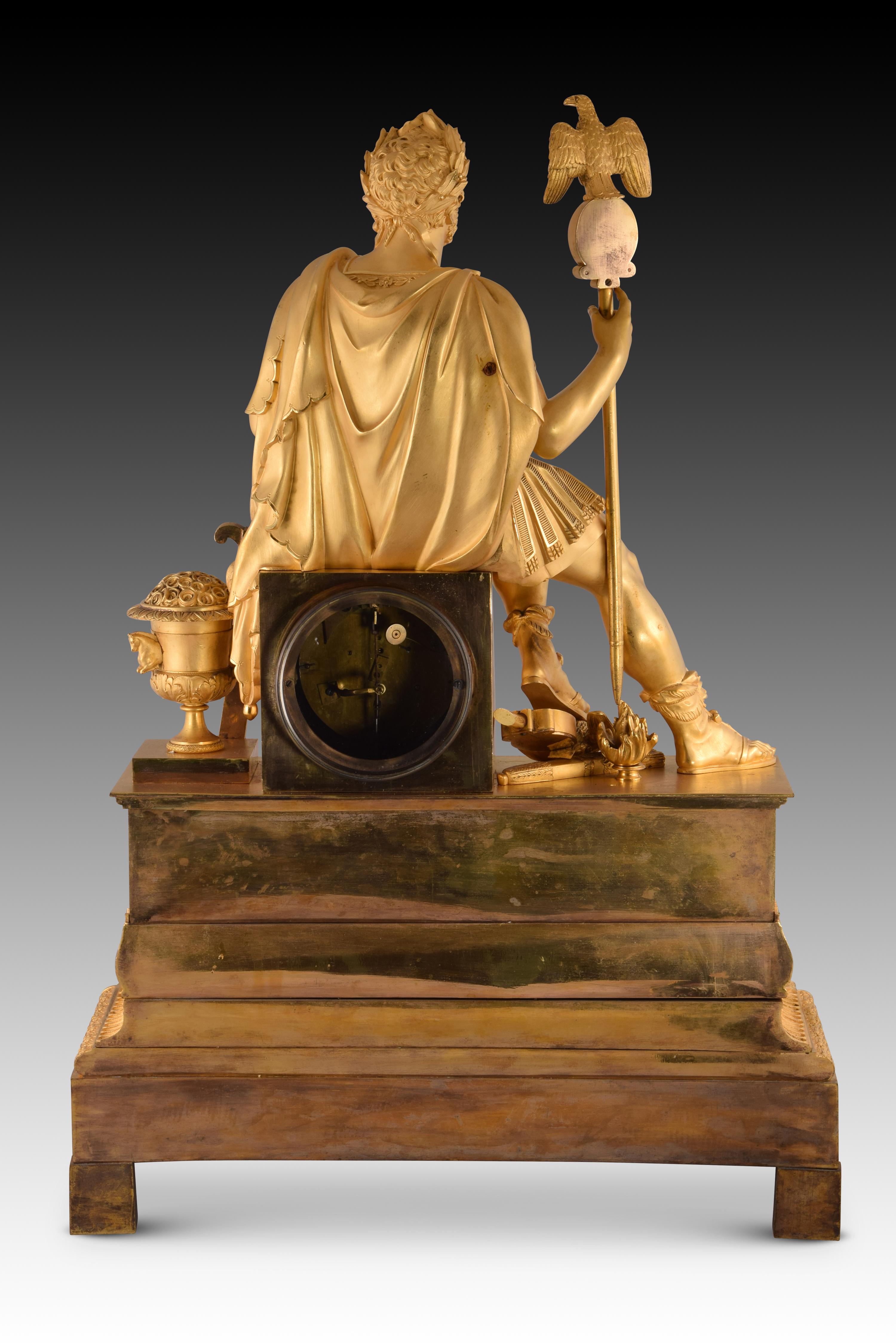 Reloj de mesa, Aníbal Barca. Bronce ormolu, metal. Francia, siglo XIX. 4