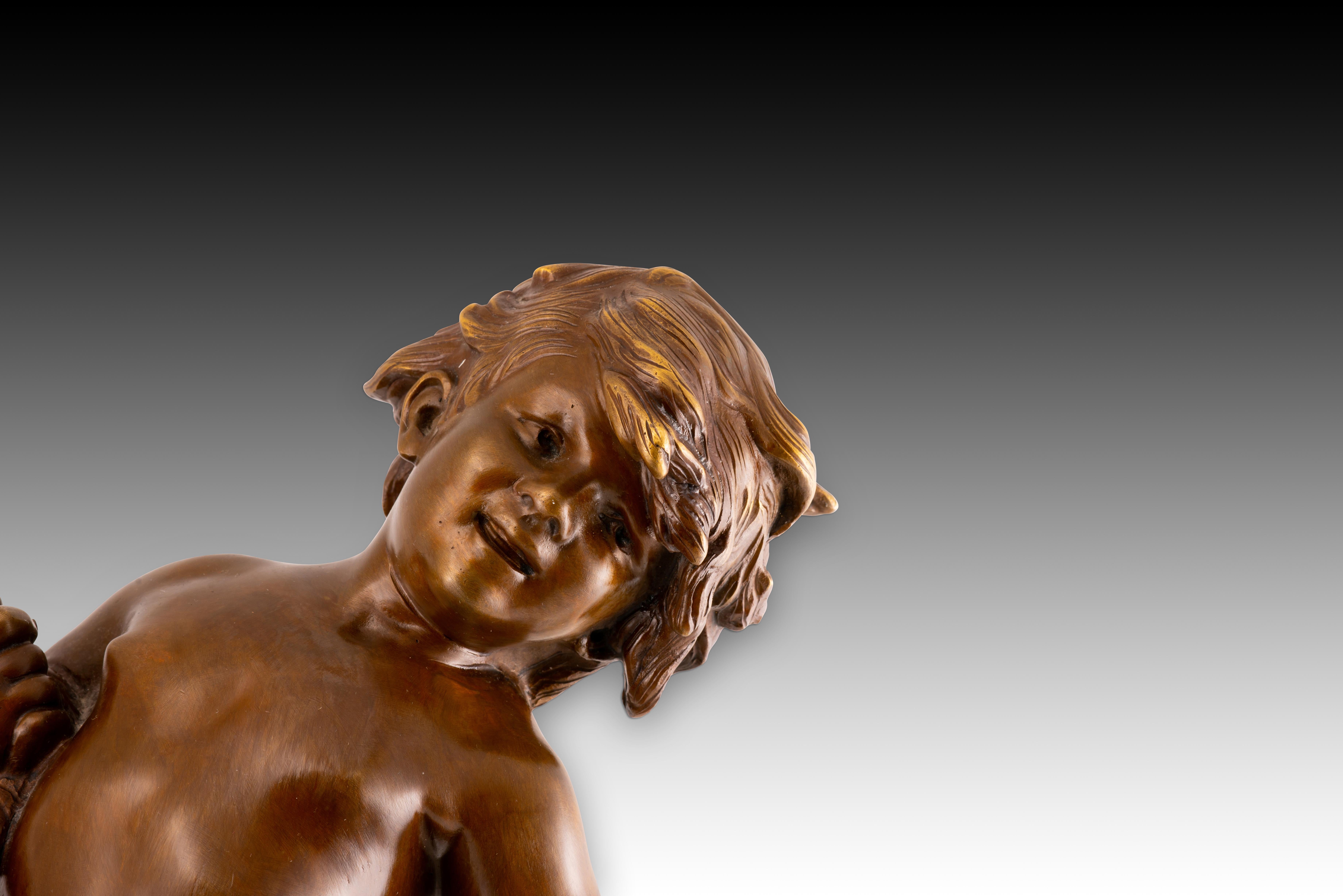 Table clock. Bronze. 1990s, modeled after August Moreau. For Sale 3