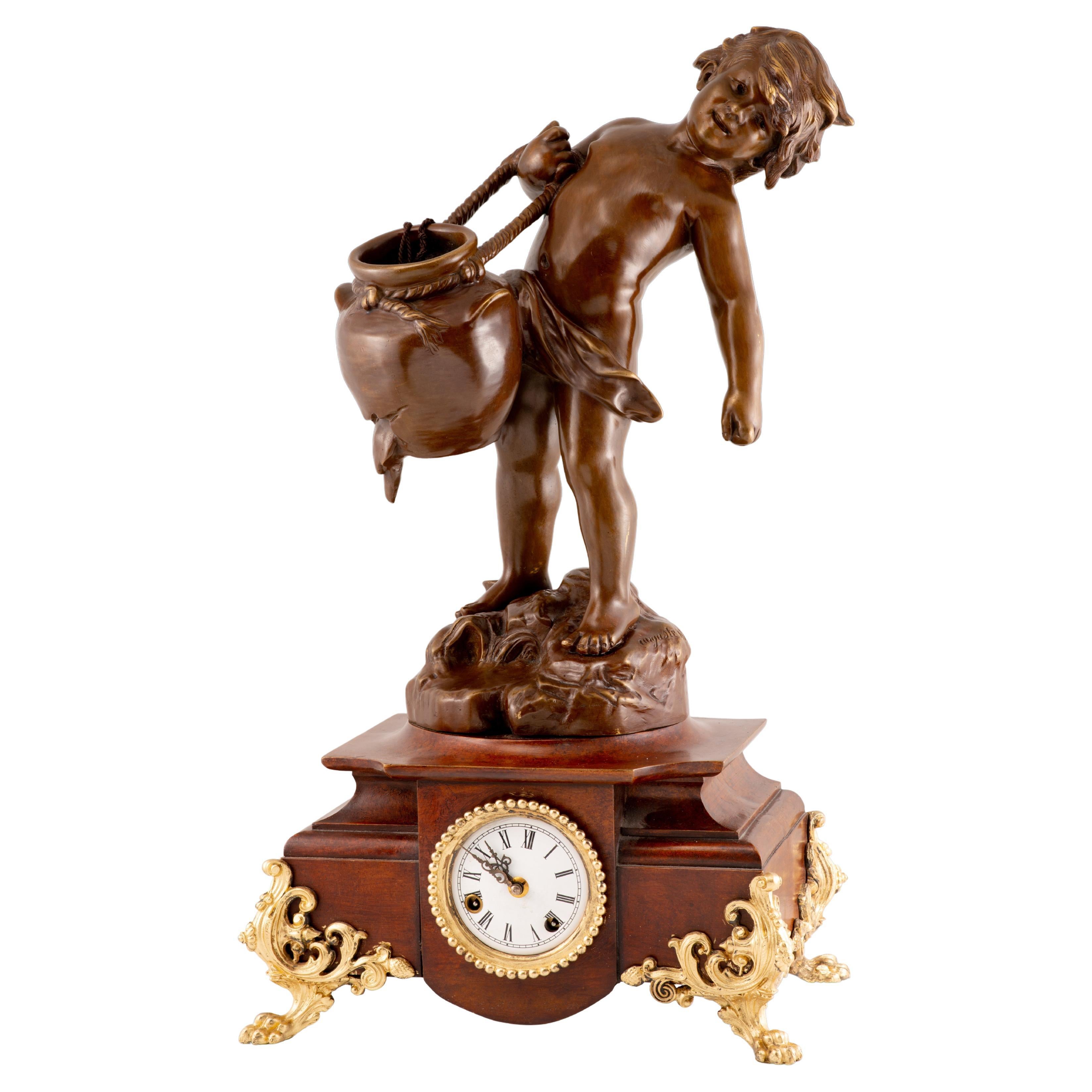 Table clock. Bronze. 1990s, modeled after August Moreau.