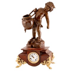 Table clock. Bronze. 1990s, modeled after August Moreau.
