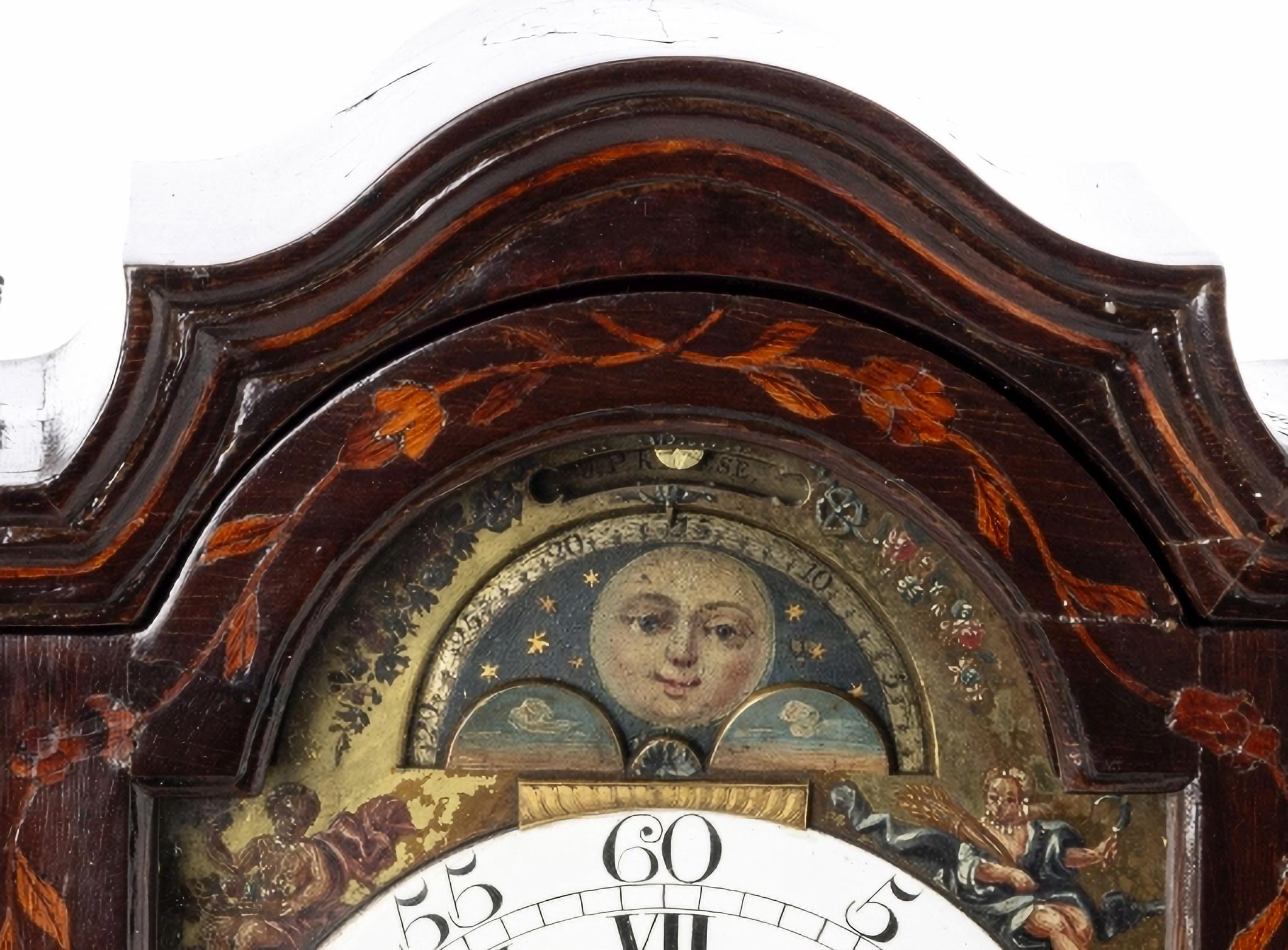 TISCHUHR  Niederländisch, um 1740 18. Jahrhundert. Manufaktur gekennzeichnet
