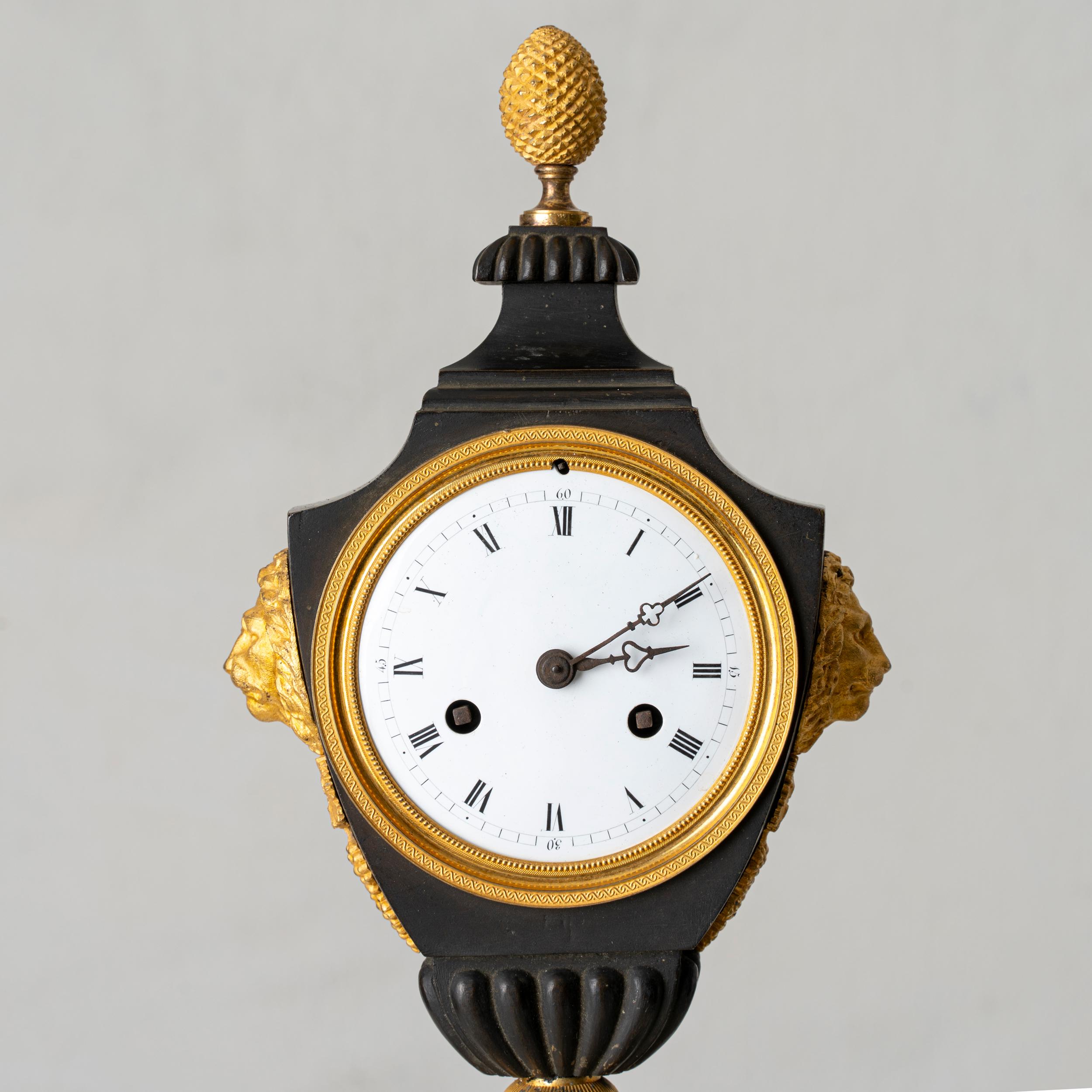 Gilt Table Clock Empire France For Sale