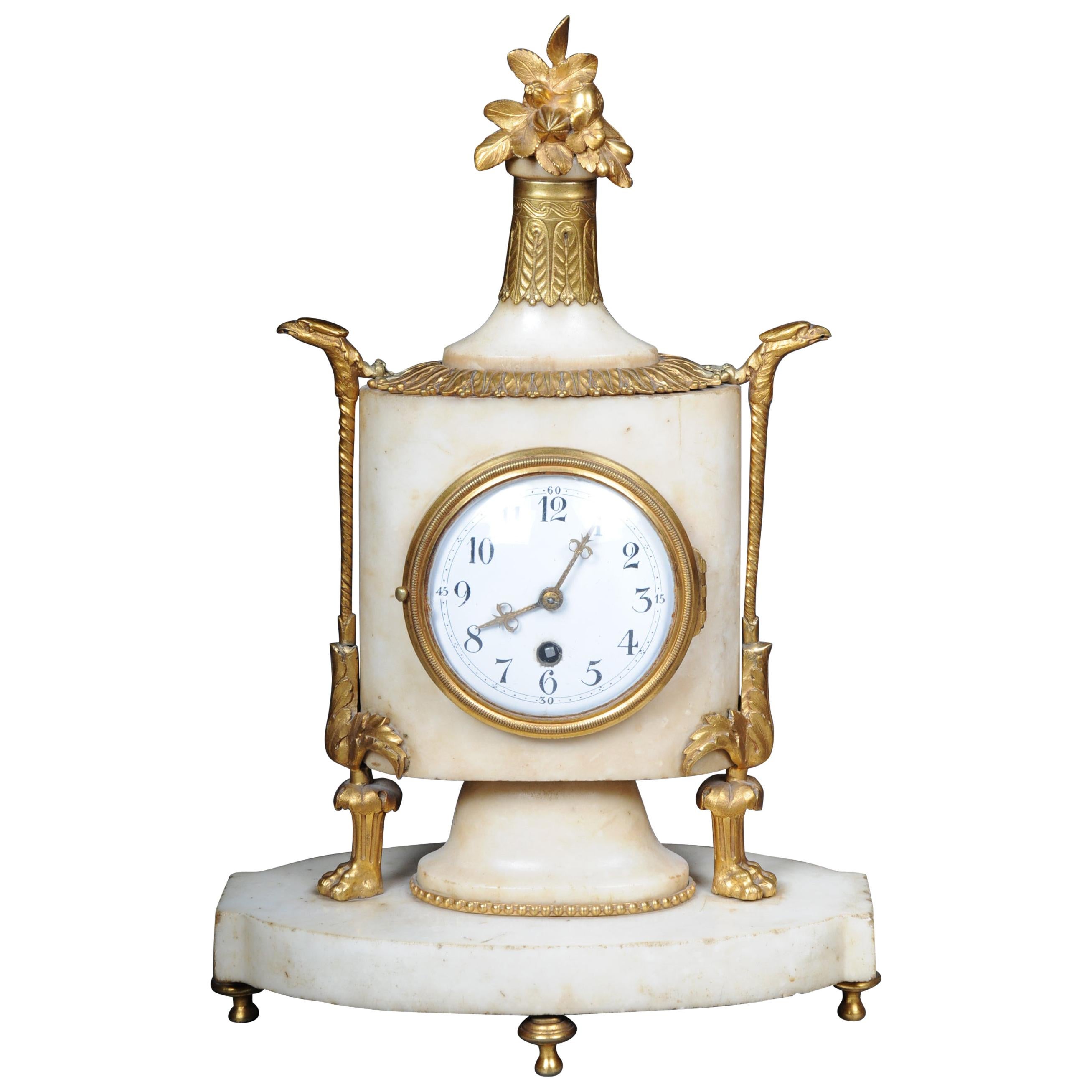 Table Clock / Fireplace Clock in Empire Style Around 1900