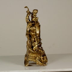 Table Clock Made of Gilded Bronze