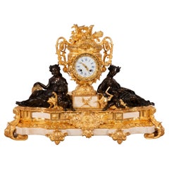 Reloj de mesa. Mármol, bronce. Japy Freres; Boursier. París, Francia, hacia 1849-1