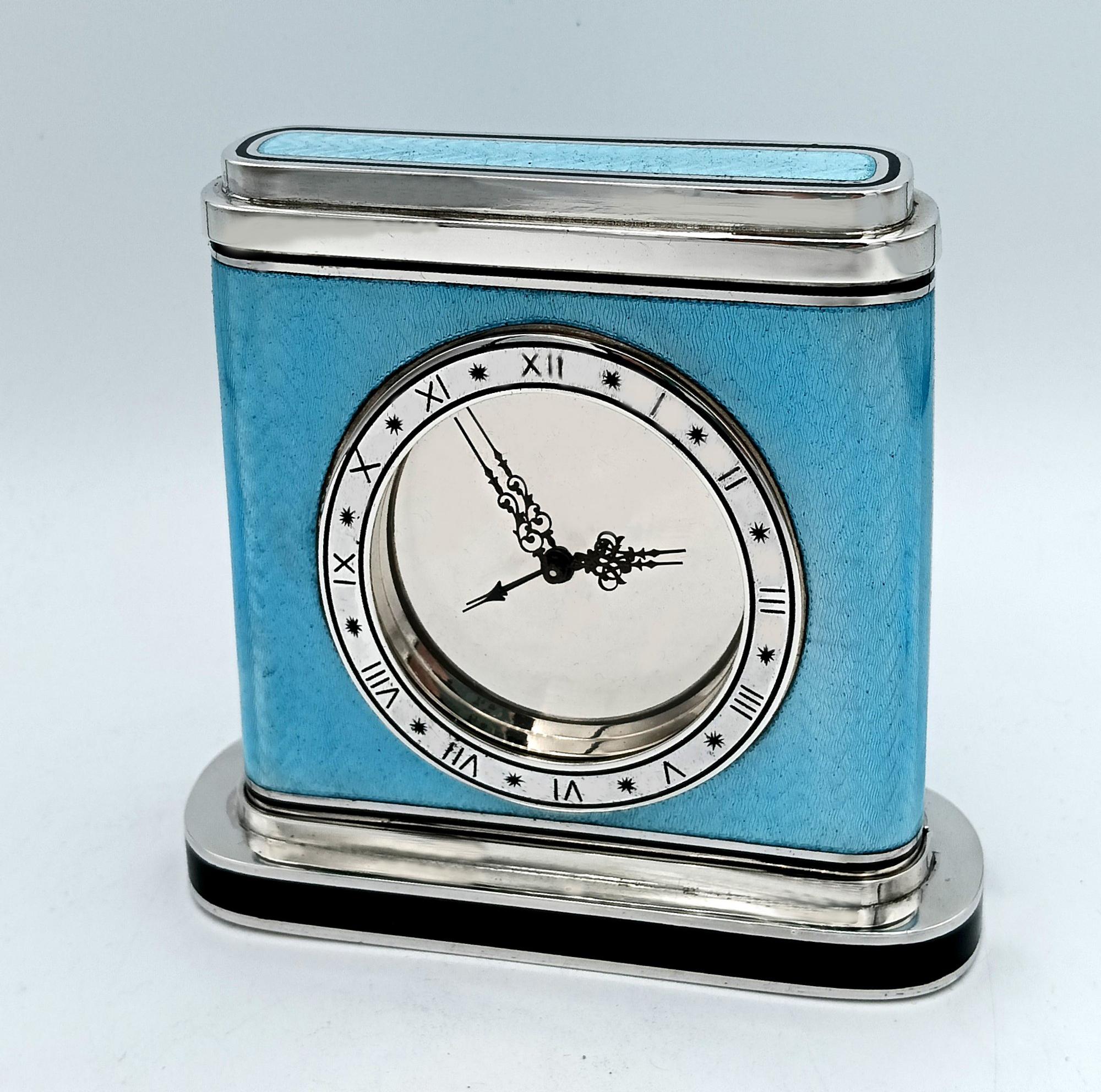 Italian Table clock Opening lost hinge Swiss clock 8-day Salimbeni For Sale