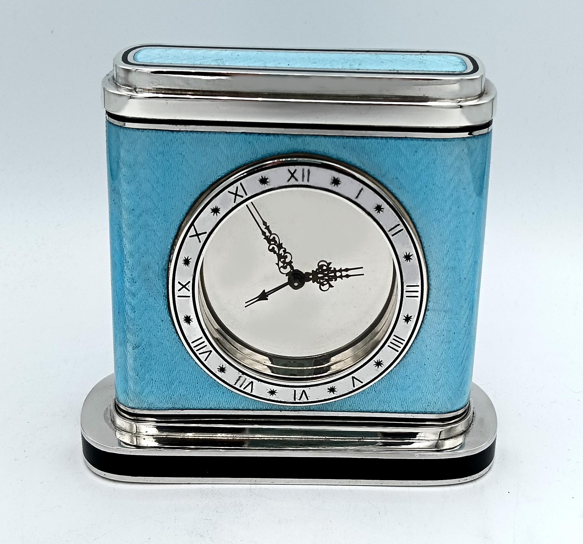 Hand-Carved Table clock Opening lost hinge Swiss clock 8-day Salimbeni For Sale