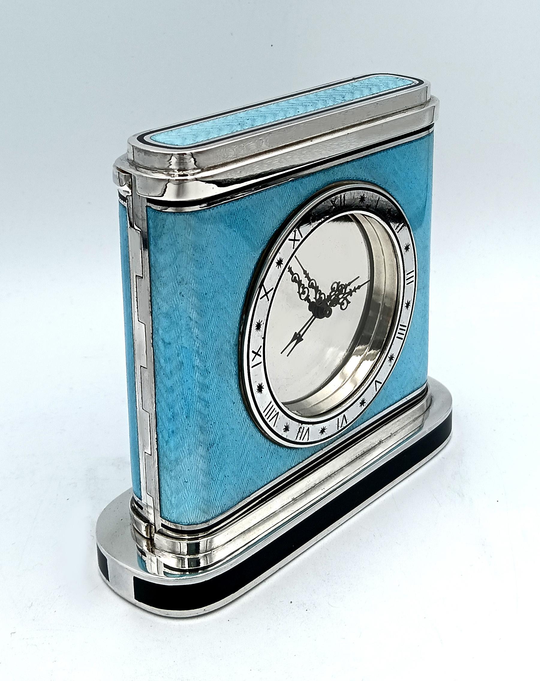 Late 20th Century Table clock Opening lost hinge Swiss clock 8-day Salimbeni For Sale