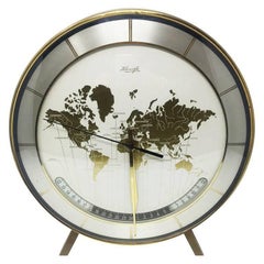 Table Clock Original Germany in Brass and Metal, 1950s
