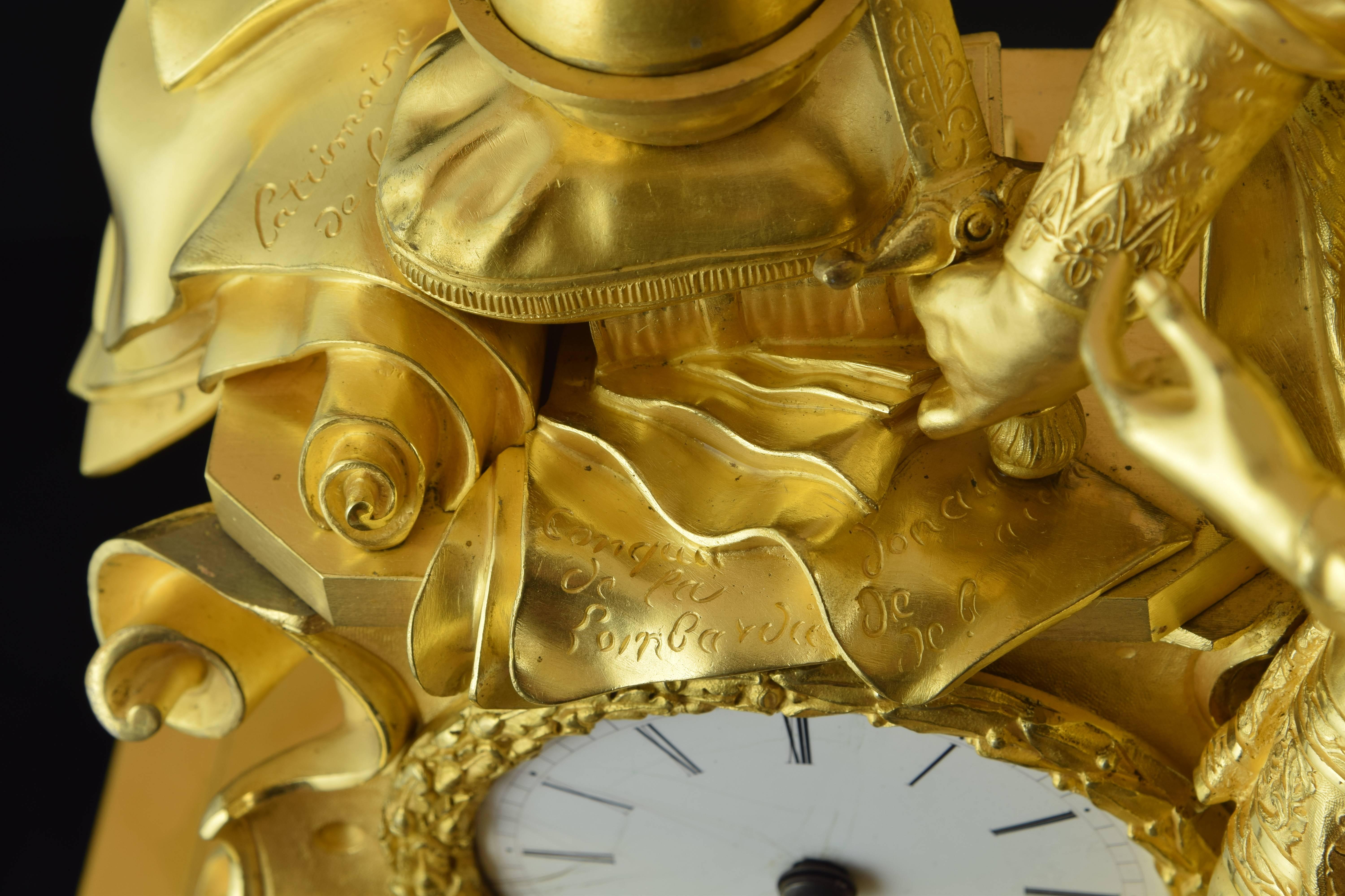 Bronze Horloge de table, bronze doré, XIXe siècle en vente