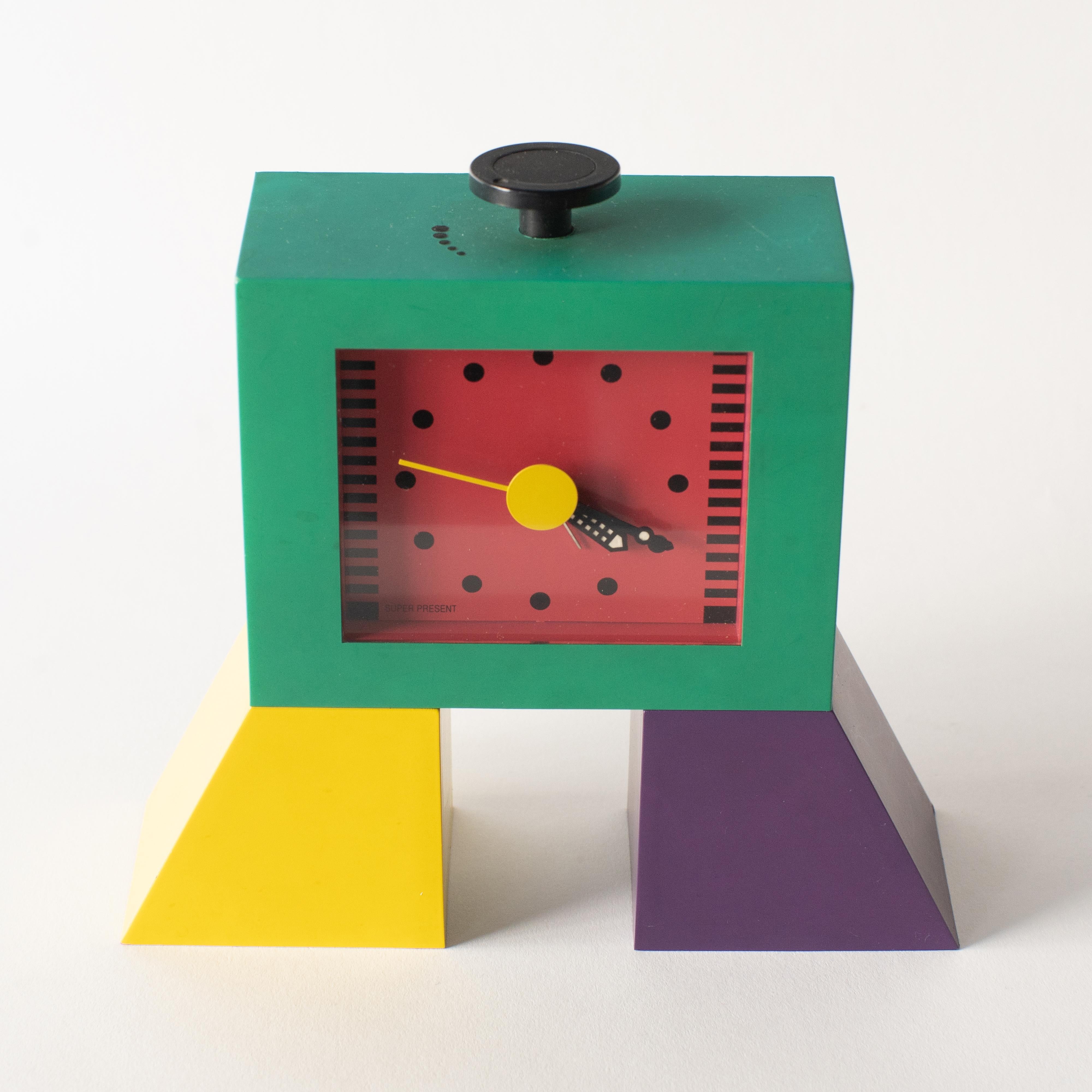 Post-Modern Table Clock Shohei Mihara Wakita Superpresent Postmodern, 1980s