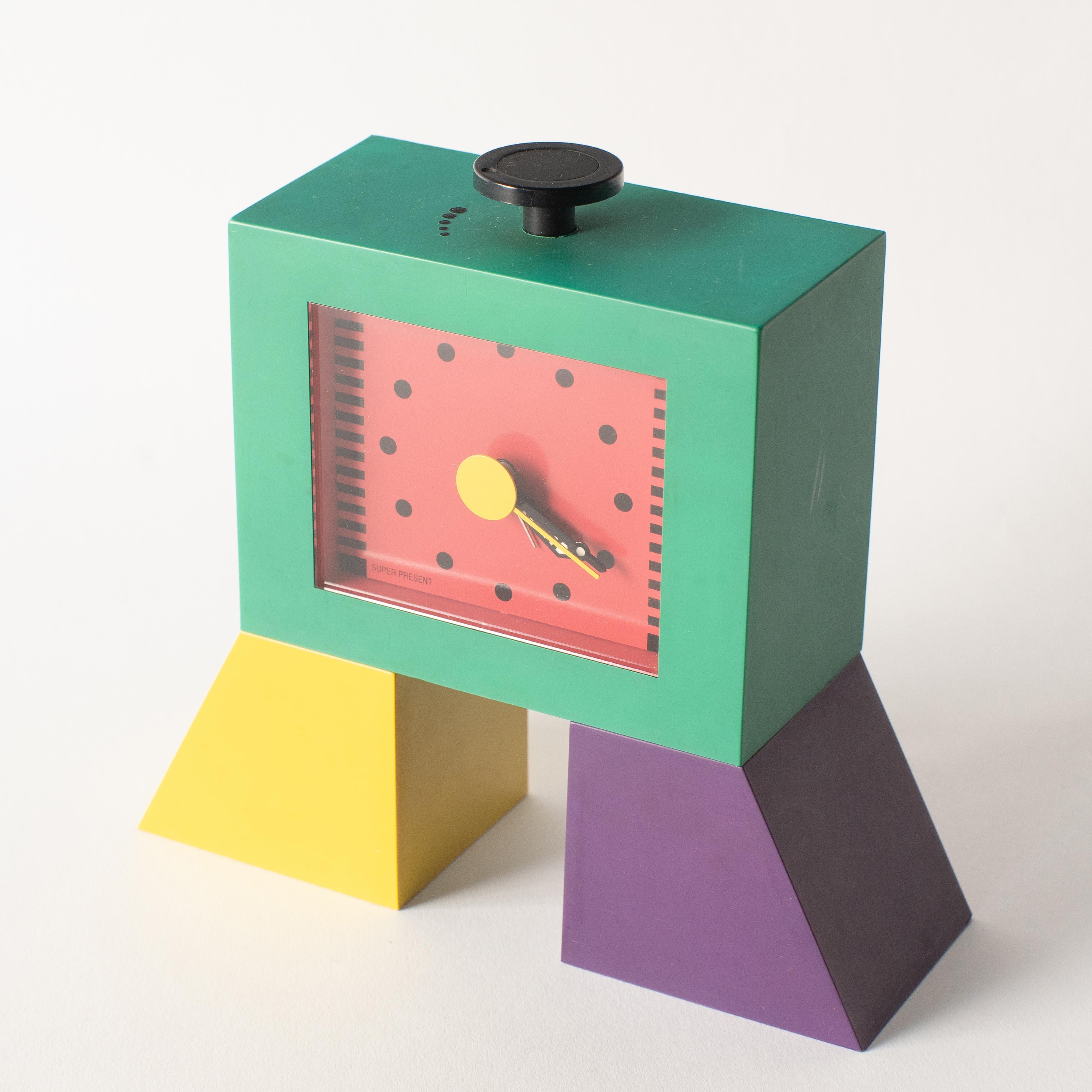 Japanese Table Clock Shohei Mihara Wakita Superpresent Postmodern, 1980s