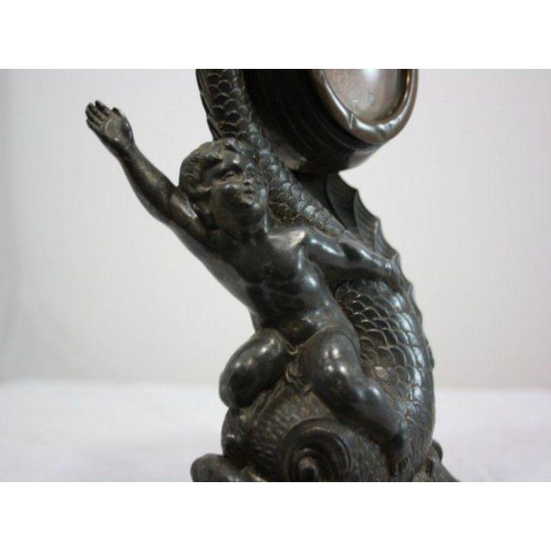 Spelter Table Clock Triton, 1900 For Sale