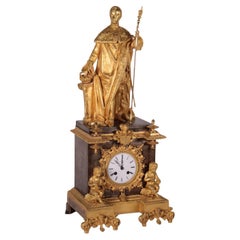 Table Clock with the Figure of an Emperor, XIXth Century
