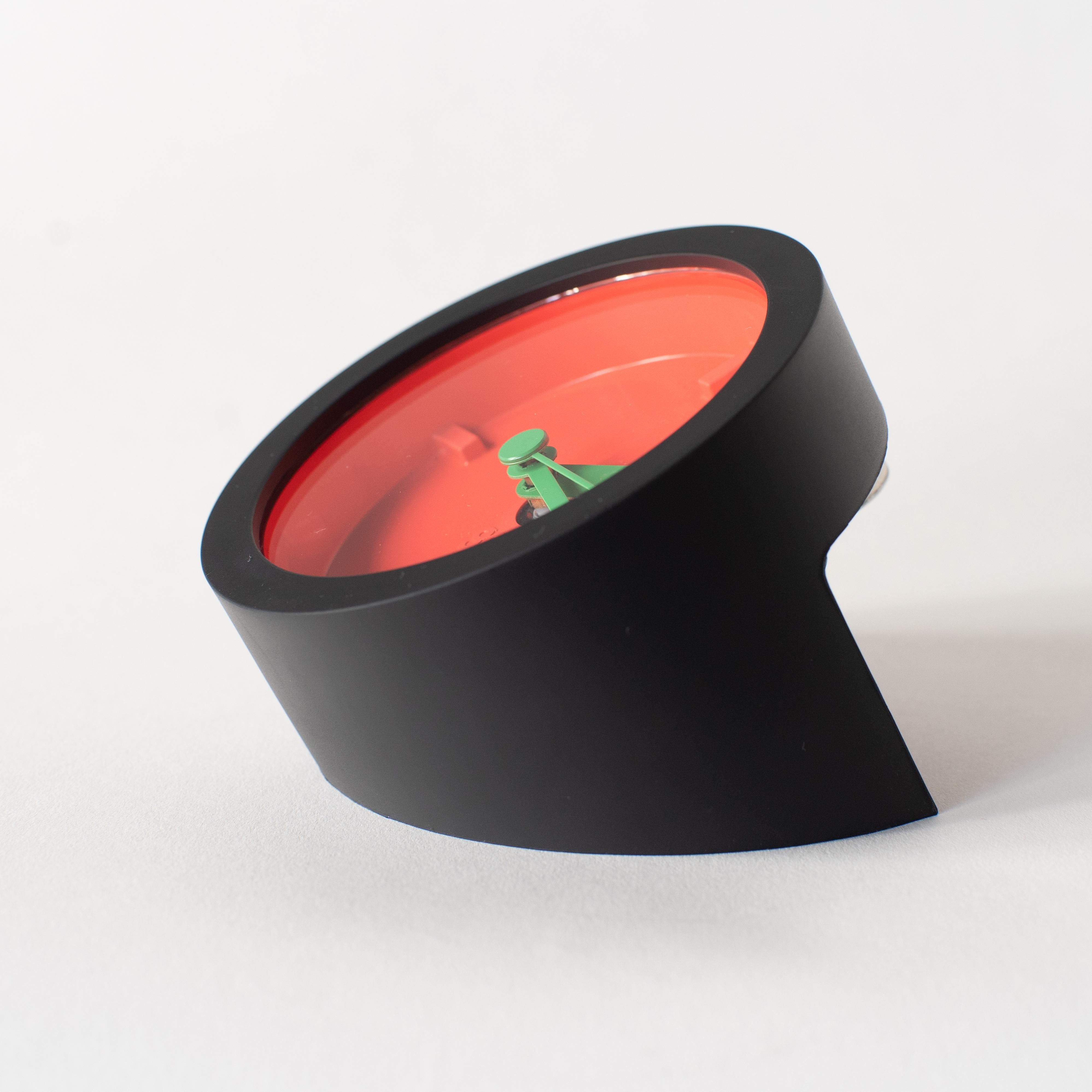 Post-Modern Table Clock3 Masayuki Kurokawa Gom Red Postmodern, 1980s