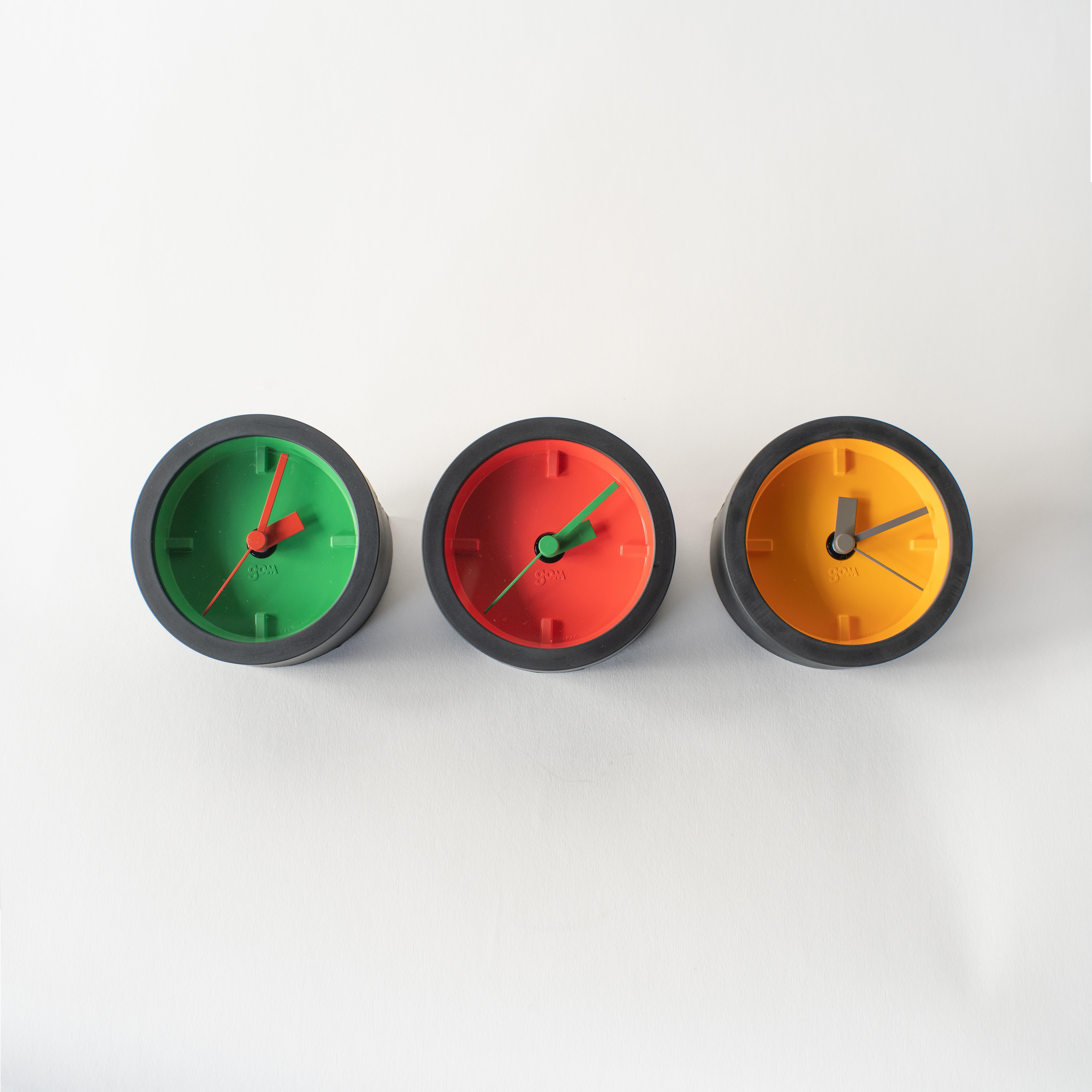 Table Clock3 Masayuki Kurokawa Gom Red Postmodern, 1980s In Excellent Condition In Shibuya-ku, Tokyo