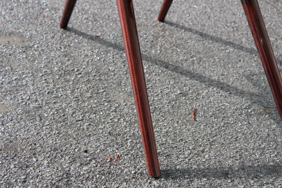 Tisch-Couchtisch mit Glasplatte und Fuß aus geschwungenem Mahagoniholz Fontana Arte, Mid-Century-Design (Italienisch) im Angebot