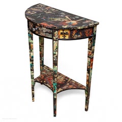 Table Console Demilune Cartoon Decorated Petite Modern, 20th Century