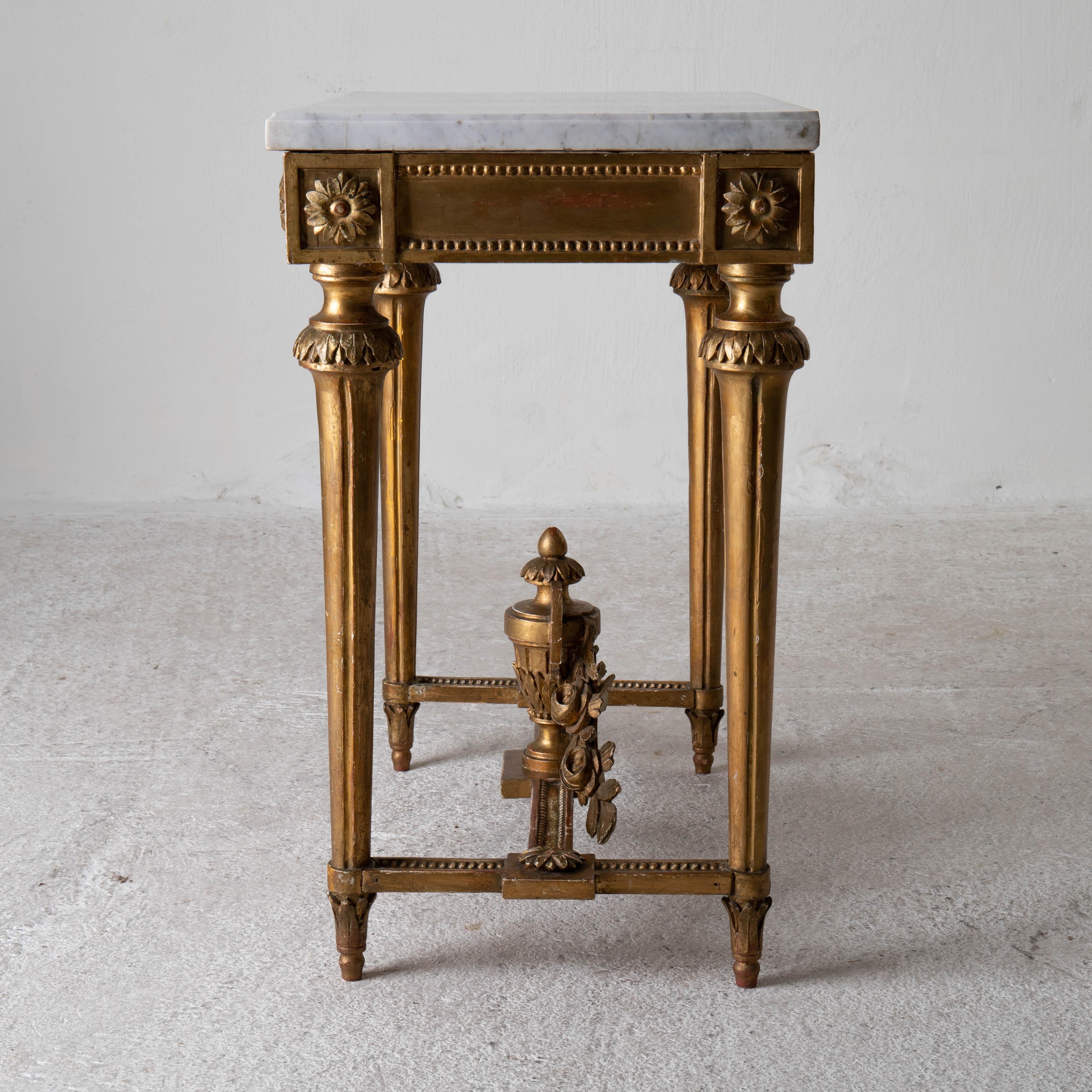 Table console rare, dorée de qualité, suédoise Early Gustavien, XVIIIe siècle, Suède en vente 1