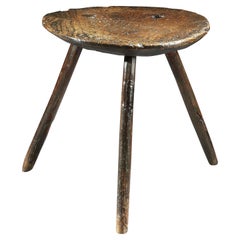 Table, Cricket, 18th Century, English George I, Vernacular, Elm, Ash