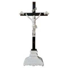 Table Crucifix with Porcelain Corpus of Christ