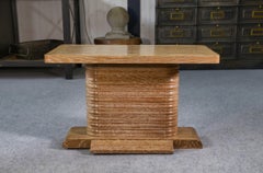 Tavola d'appoggio in legno massiccio attribuita a Gaston Poisson anni '60