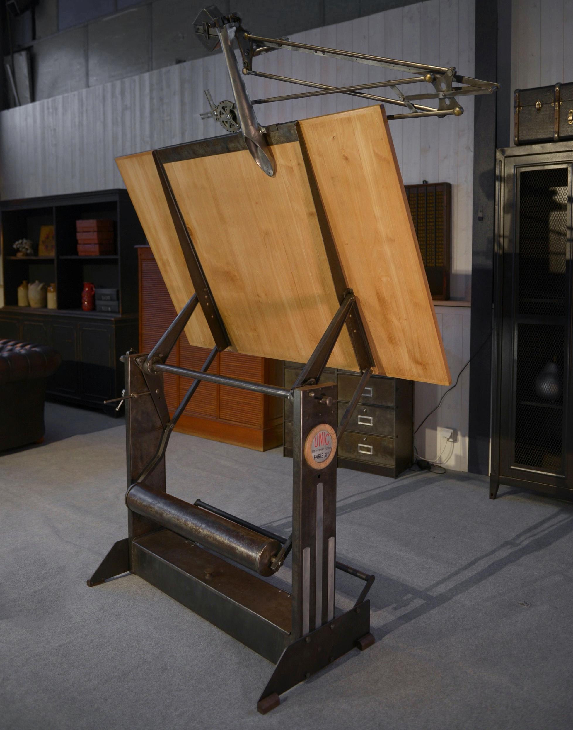 Table d'architecte Unic Paris par Lucien Sautereau 1950's en vente 7