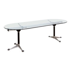 Table De Conférence En Verre Bruce Burdick Pour Herman Miller, États-unis, 1980