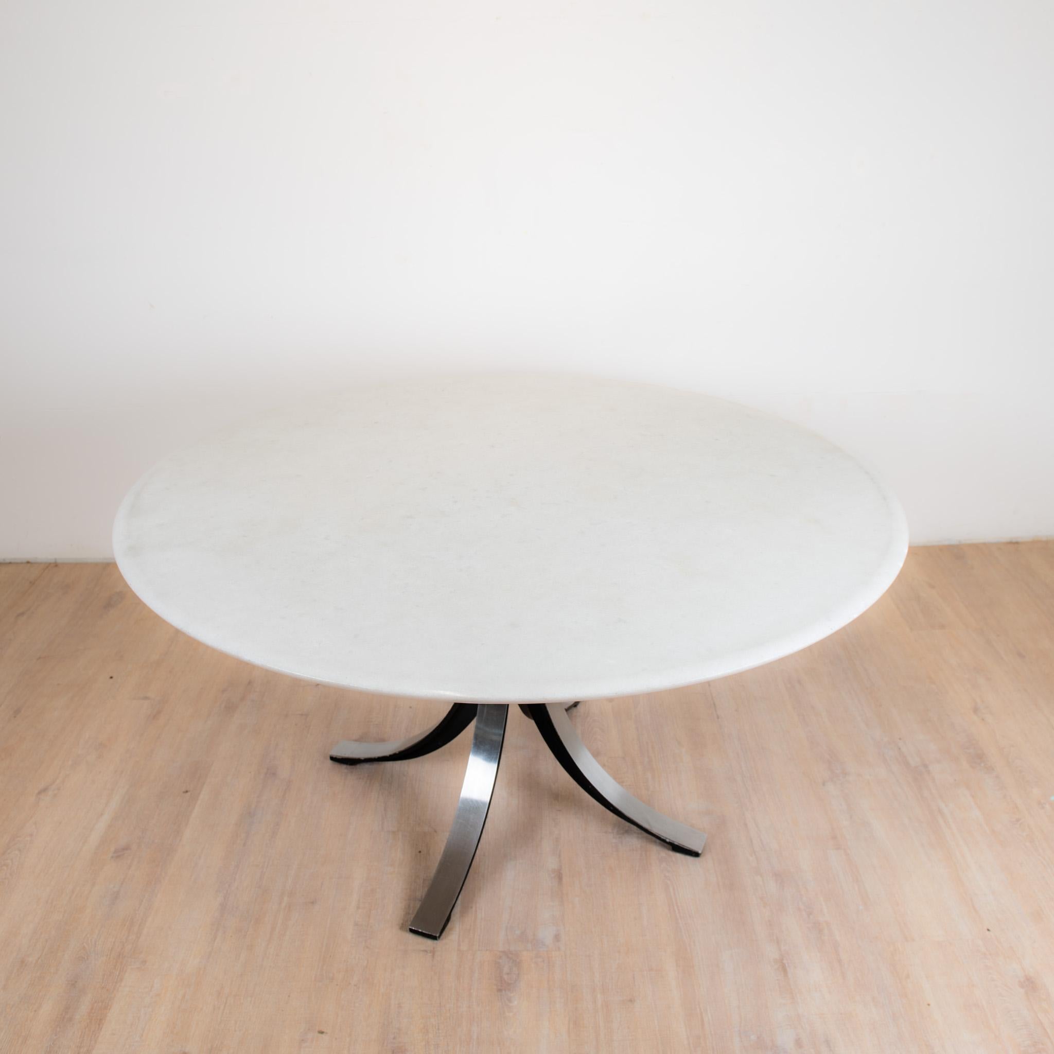 italien Table de Salle à Manger Ronde T69 en Marbre par Osvaldo Borsani pour Tecno, 1970 en vente
