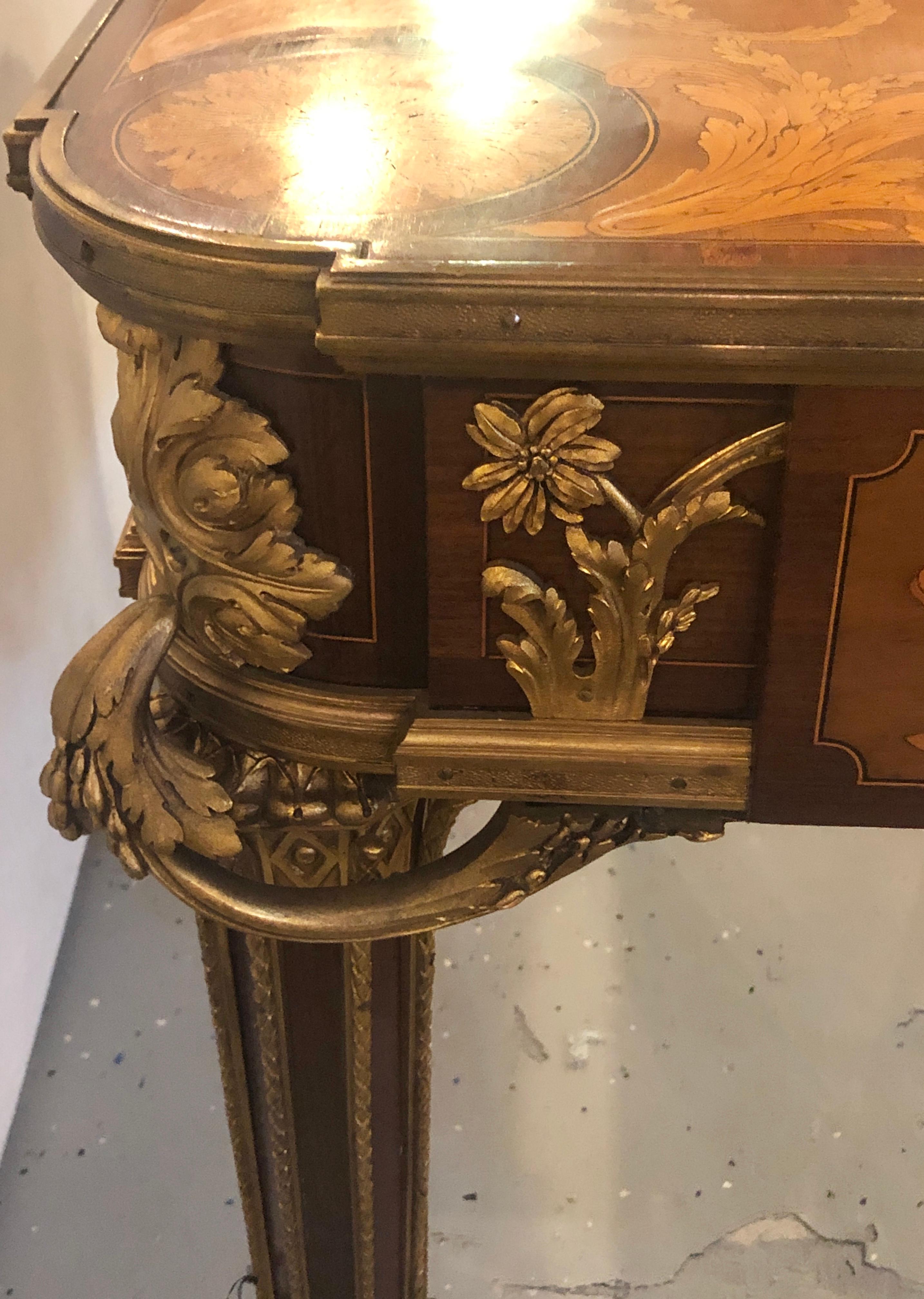 François Linke, Louis XV, Seltener Schreibtisch, Brown Intarsien, Bronze, Sothebys NYC Prov. im Angebot 7