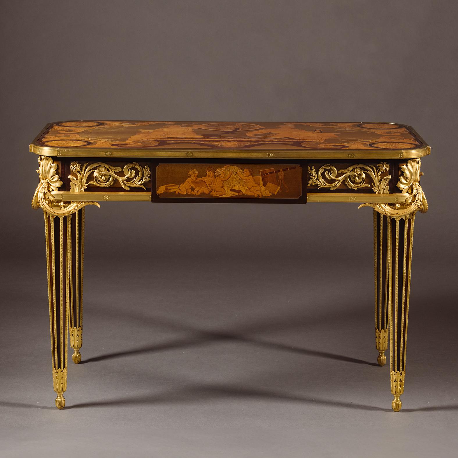 French ‘Table des Muses’ - A Fine Louis XVI Style Centre Table, By François Linke For Sale