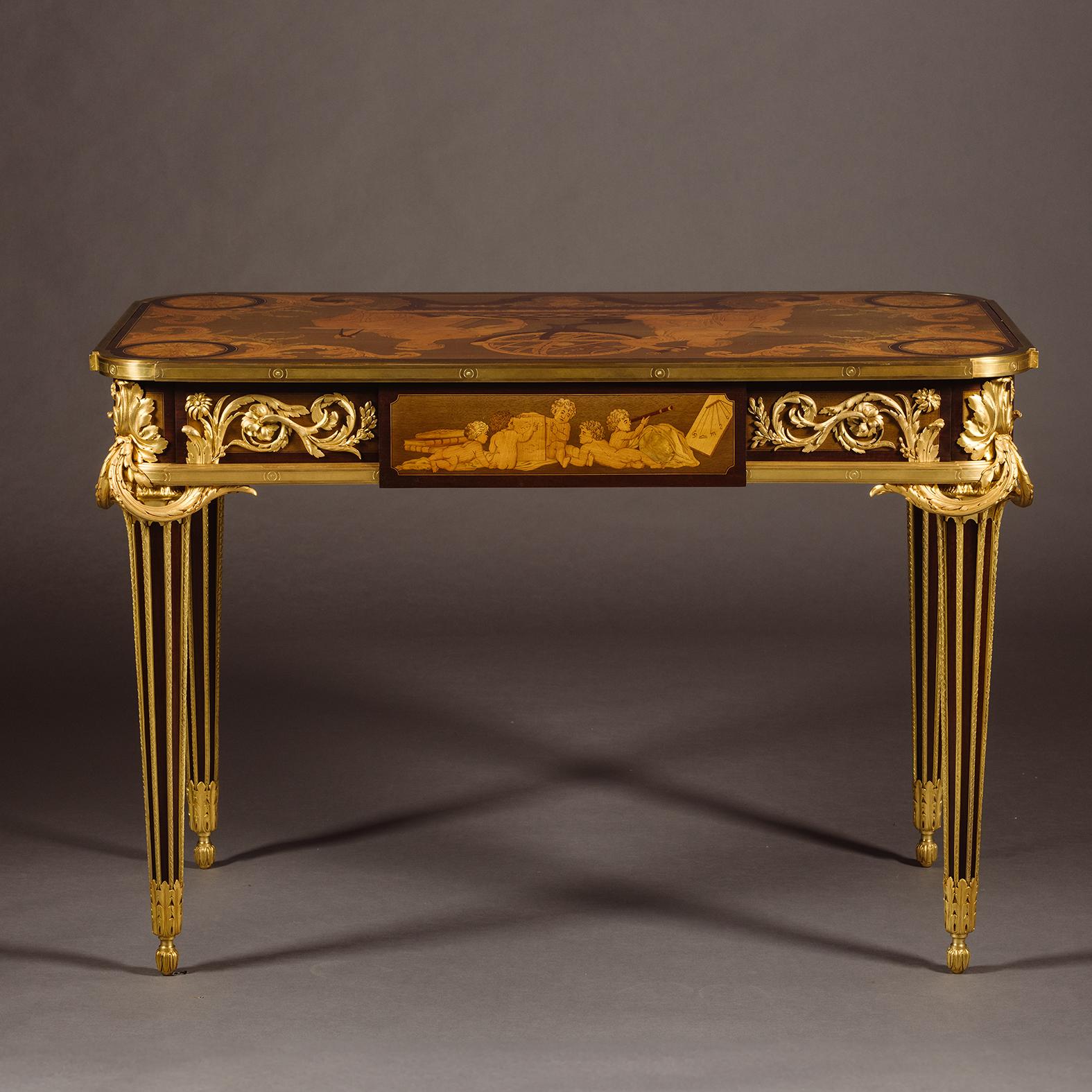 Gilt ‘Table des Muses’ - A Fine Louis XVI Style Centre Table, By François Linke For Sale