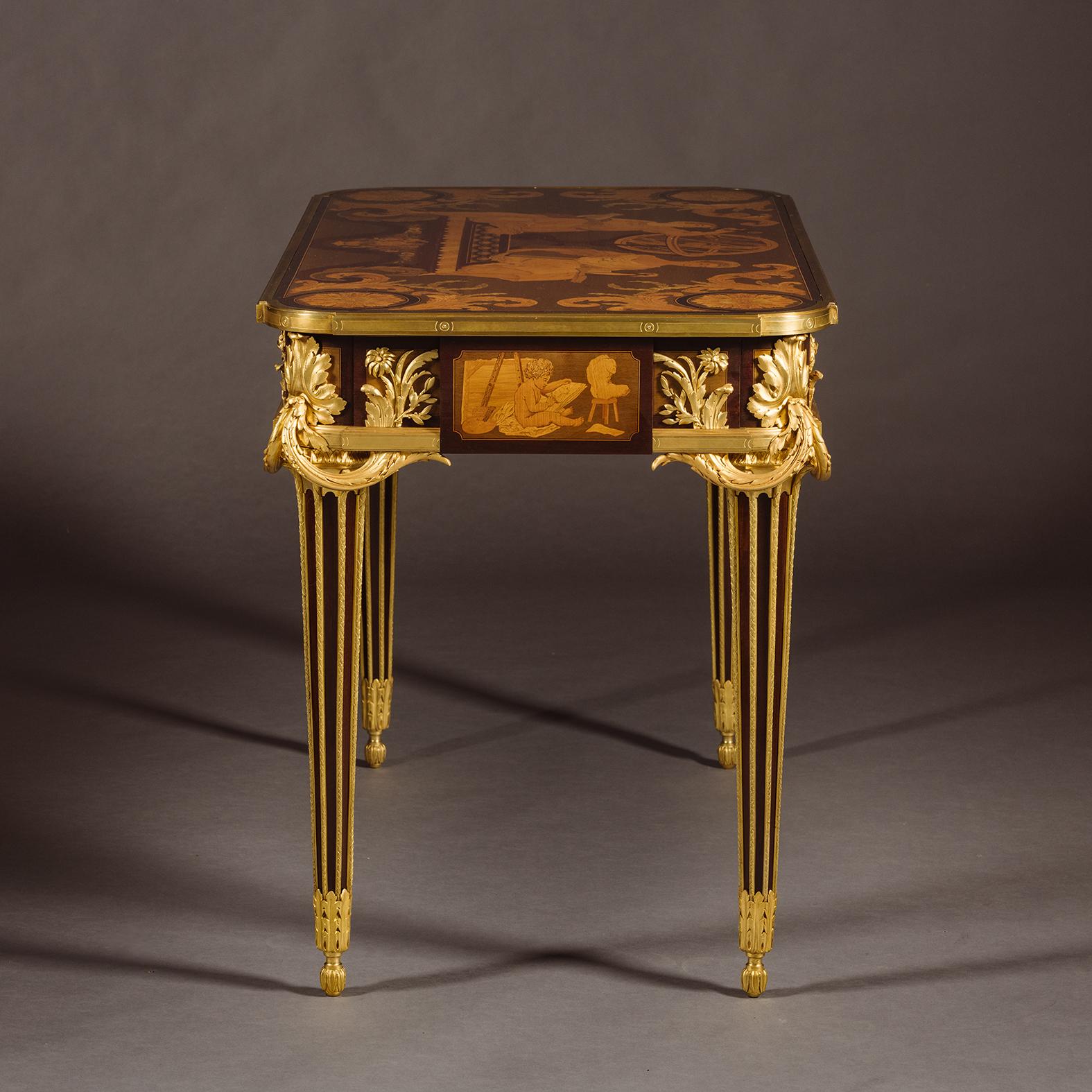 19th Century ‘Table des Muses’ - A Fine Louis XVI Style Centre Table, By François Linke For Sale