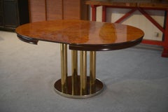 Tavolo design en plaquage de loupe d'Orme par Ramaioli Pesaro 1970's