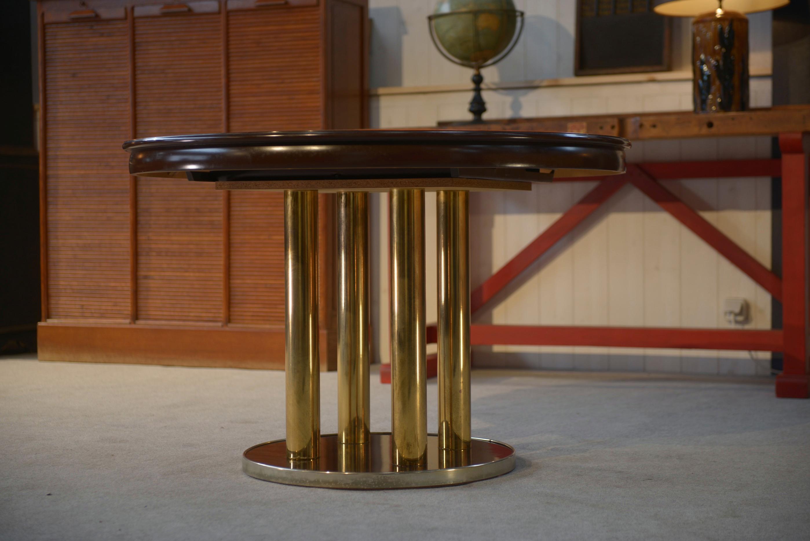 Tavolo design en plaquage de loupe d'Orme par Ramaioli Pesaro 1970's in vendita 4