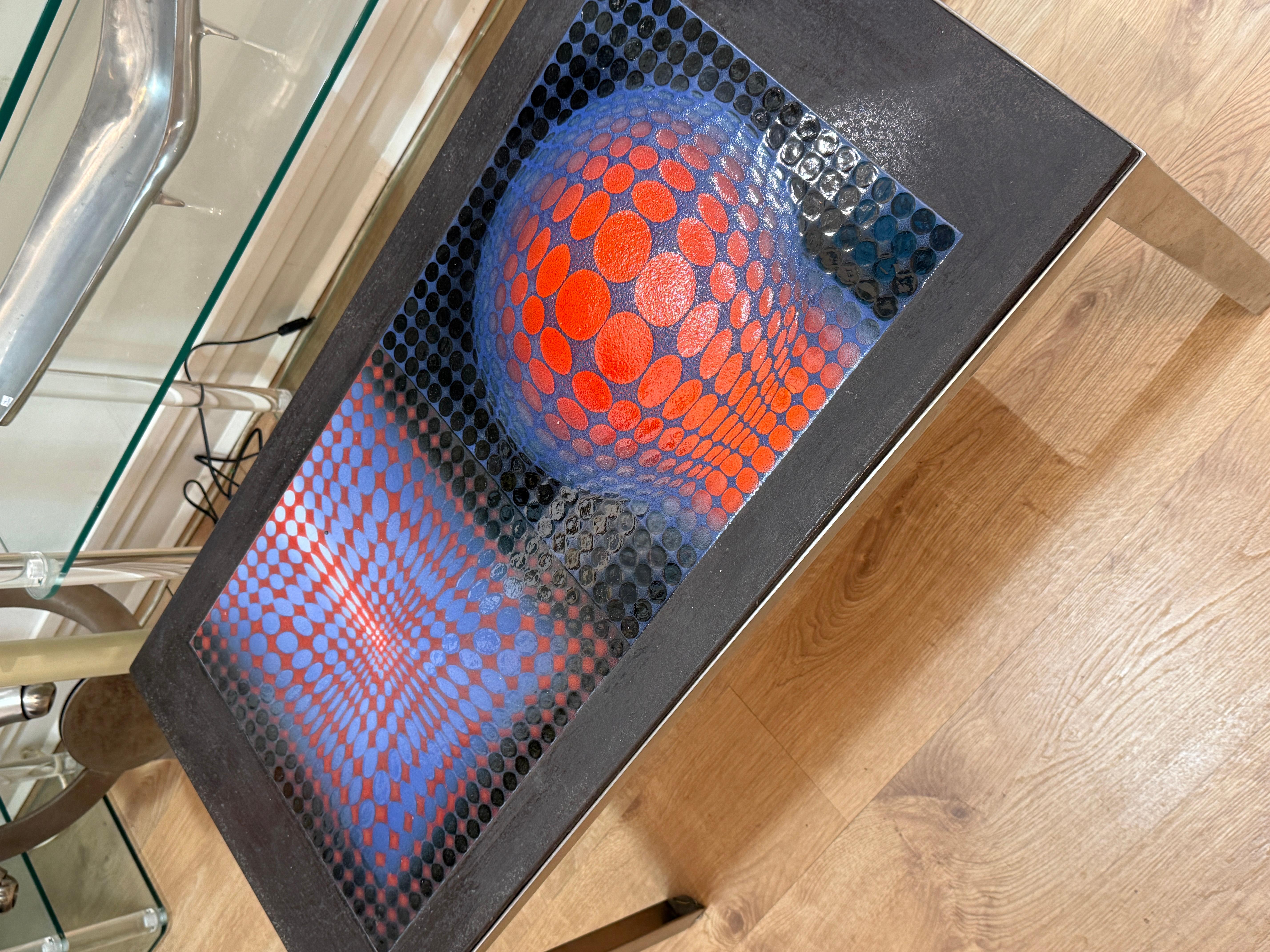 Table design OP ART design style Vasarely en vente 2