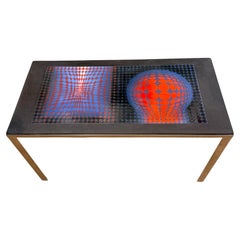 Table design OP ART design style Vasarely