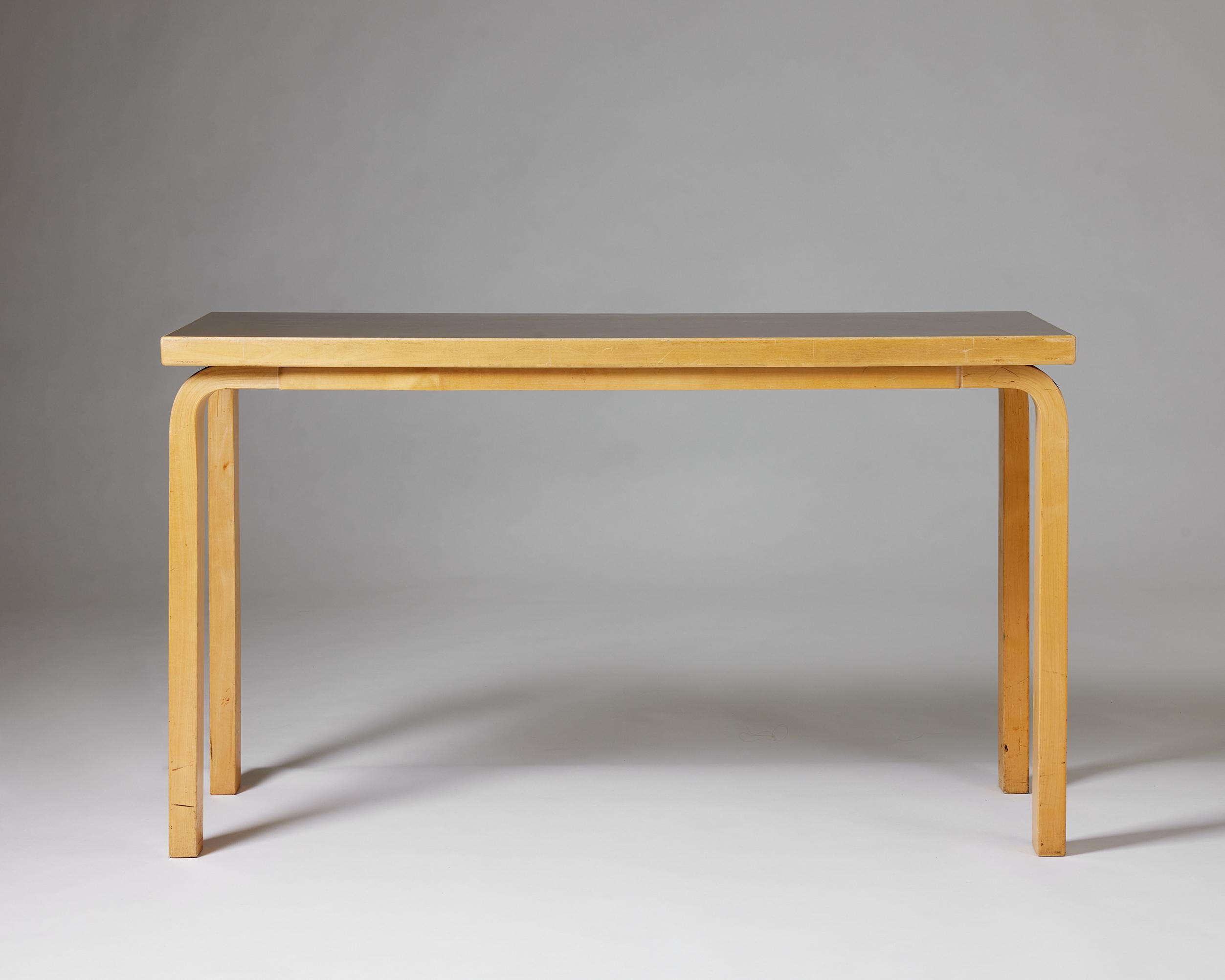 Mid-Century Modern Table designed by Alvar Aalto for Artek, Finland, 1970s, lacquered birch For Sale