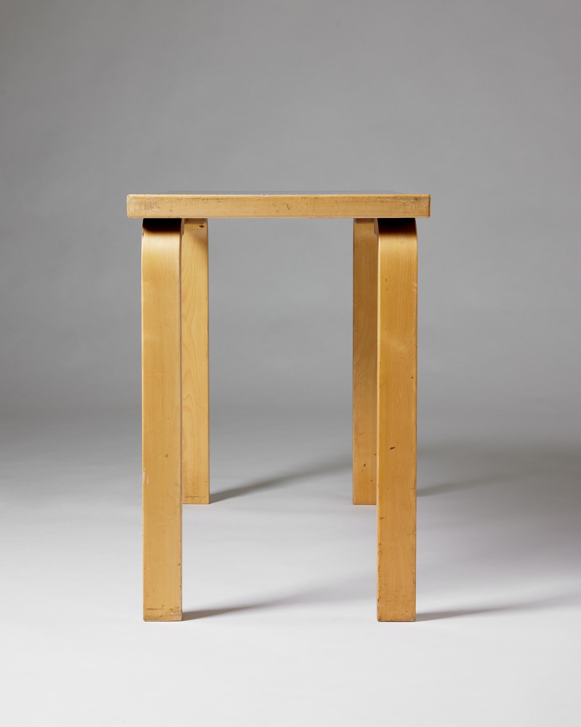 Table designed by Alvar Aalto for Artek, Finland, 1970s, lacquered birch In Good Condition For Sale In Stockholm, SE