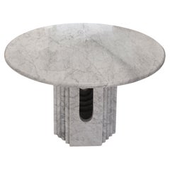 Retro Round Marble Table designed by Carlo Scarpa for Cattelan, Italy 70s