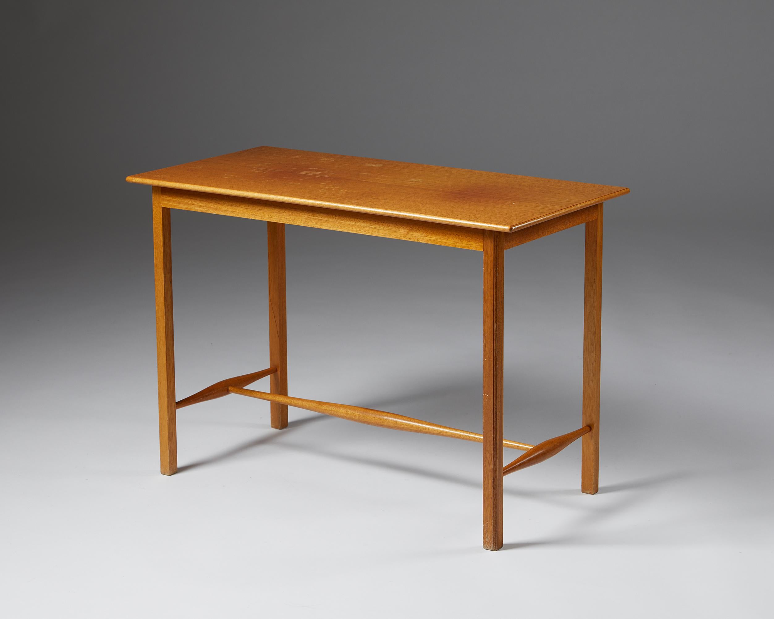 Table designed by Josef Frank for Svenskt Tenn,
Sweden, 1950s.

Mahogany veneer.

H: 55 cm
W: 80 cm
D: 40 cm

Josef Frank was a true European, he was also a pioneer of what would become classic 20th century Swedish design and the “Scandinavian