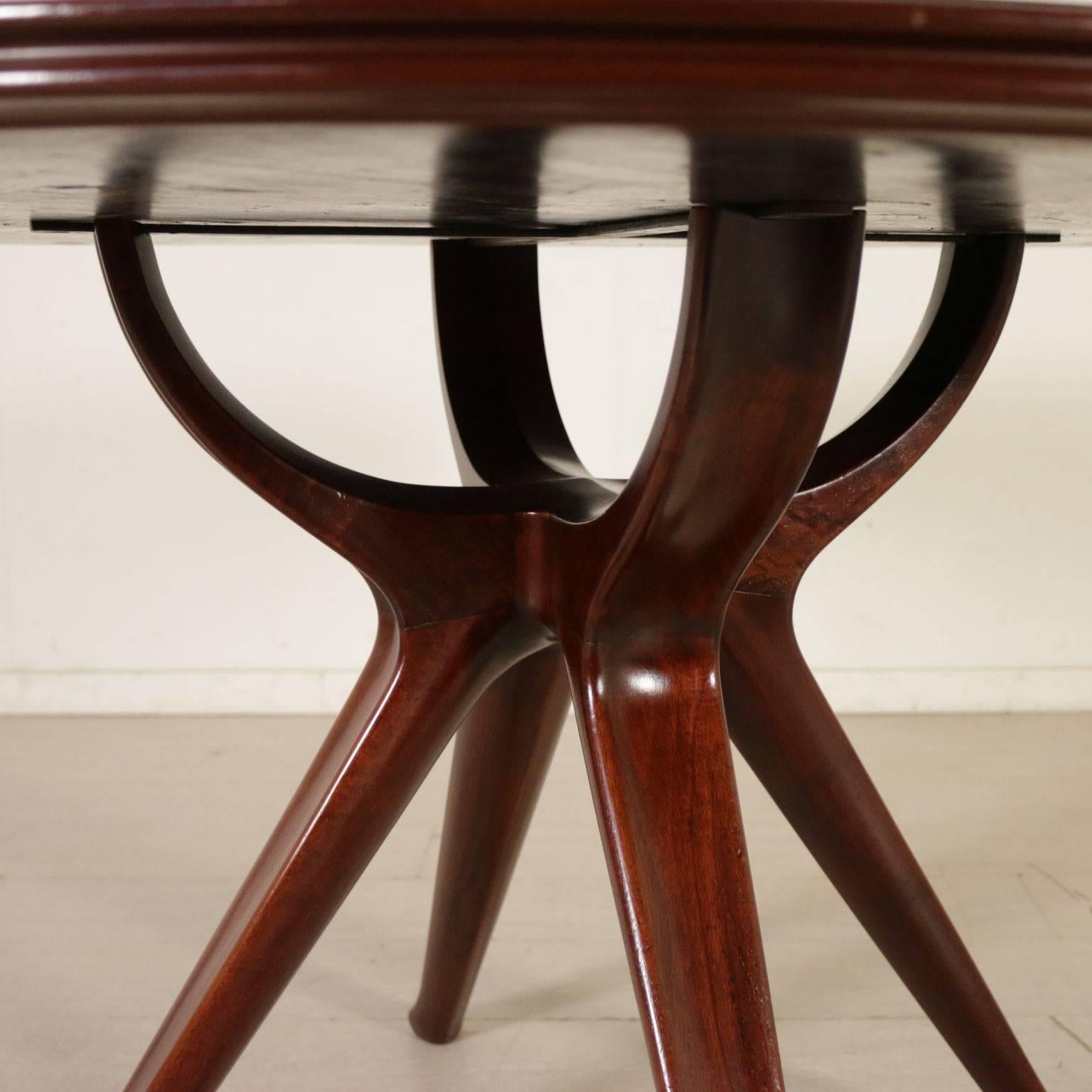 Mid-Century Modern Table Designed by Osvaldo Borsani Mahogany Vintage, Italy, 1950s
