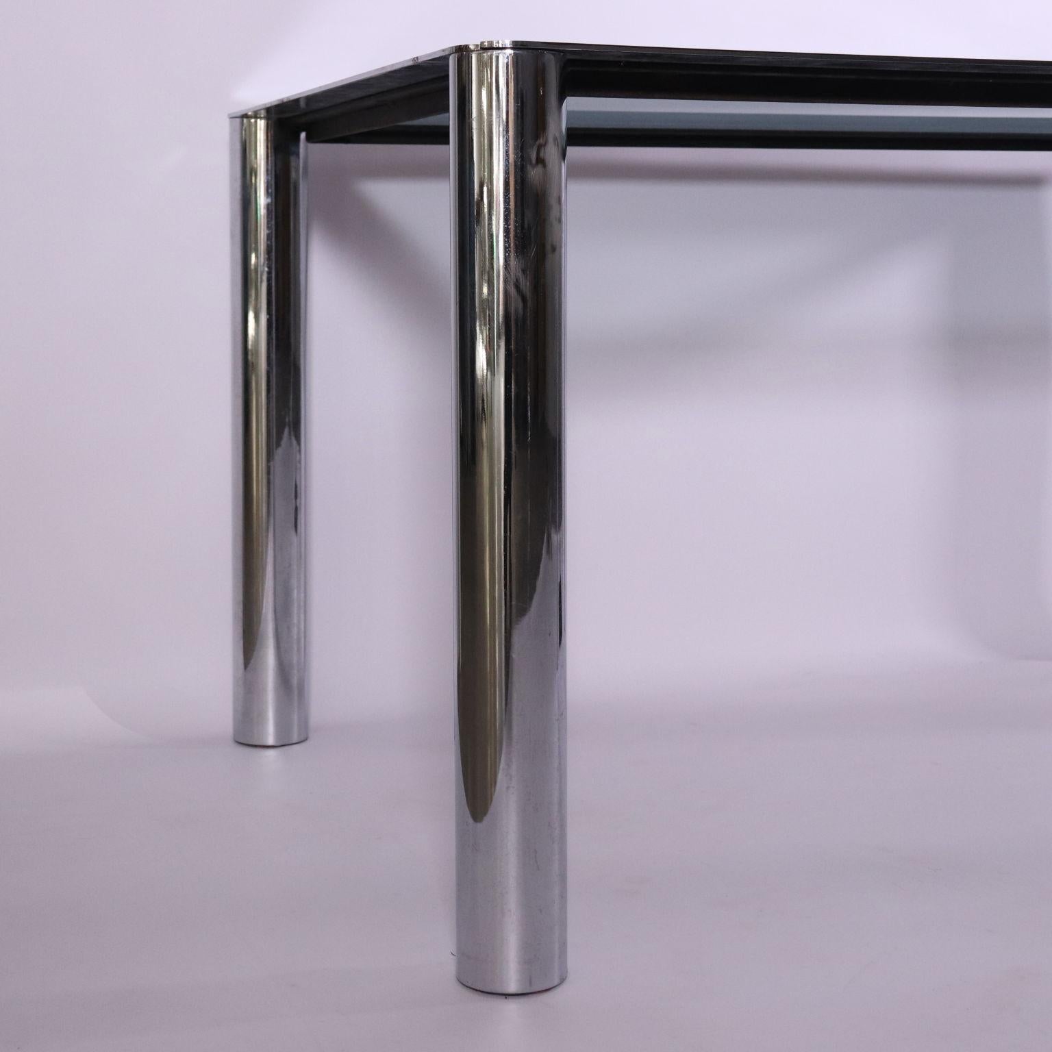 Polychromed Table Designed for Cinova Metal Glass Vintage, Italy, 1970s