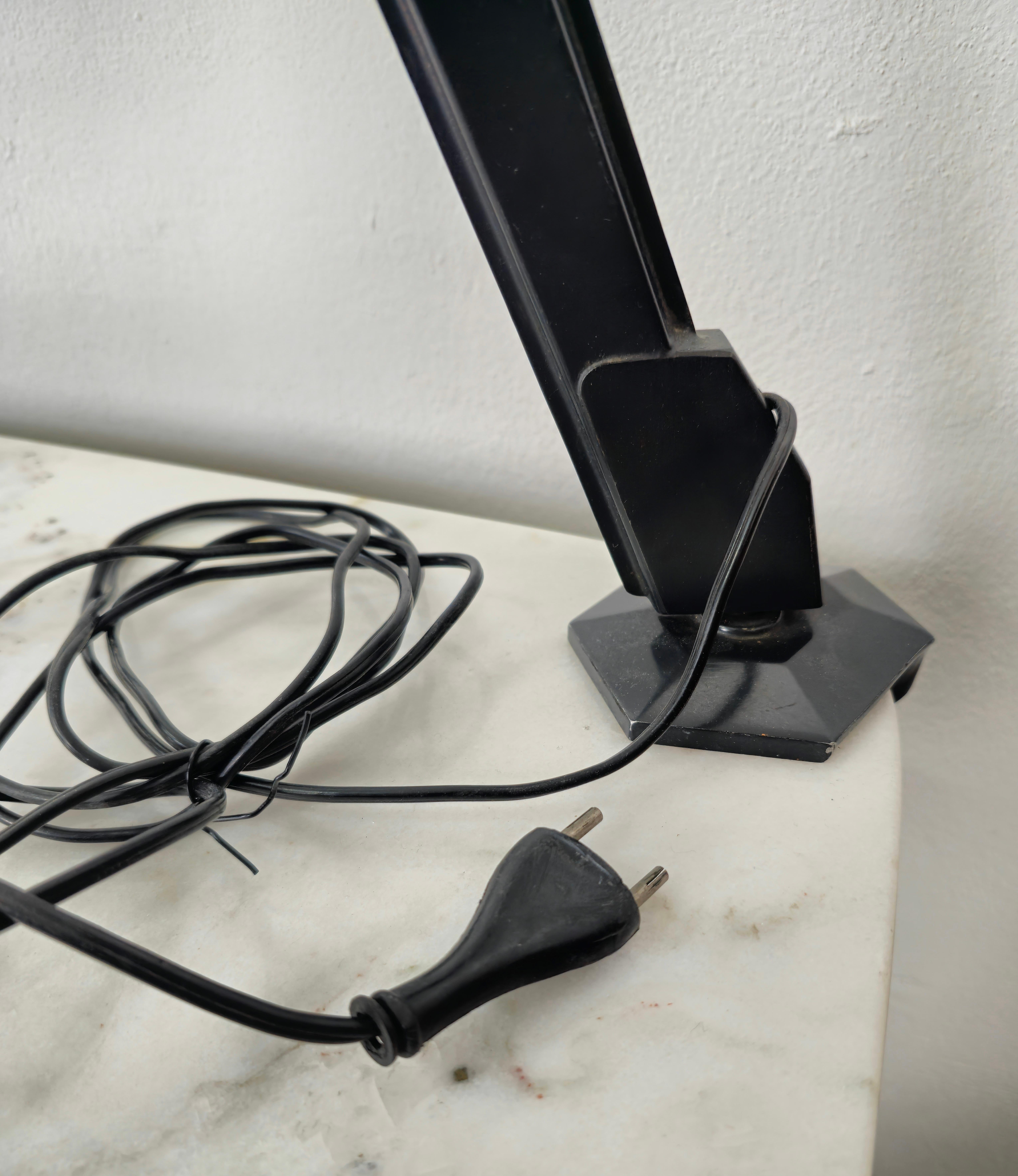 Table Desk Lamp BBPR for Olivetti Black Lacquered Metal Midcentury Italy, 1960s For Sale 2