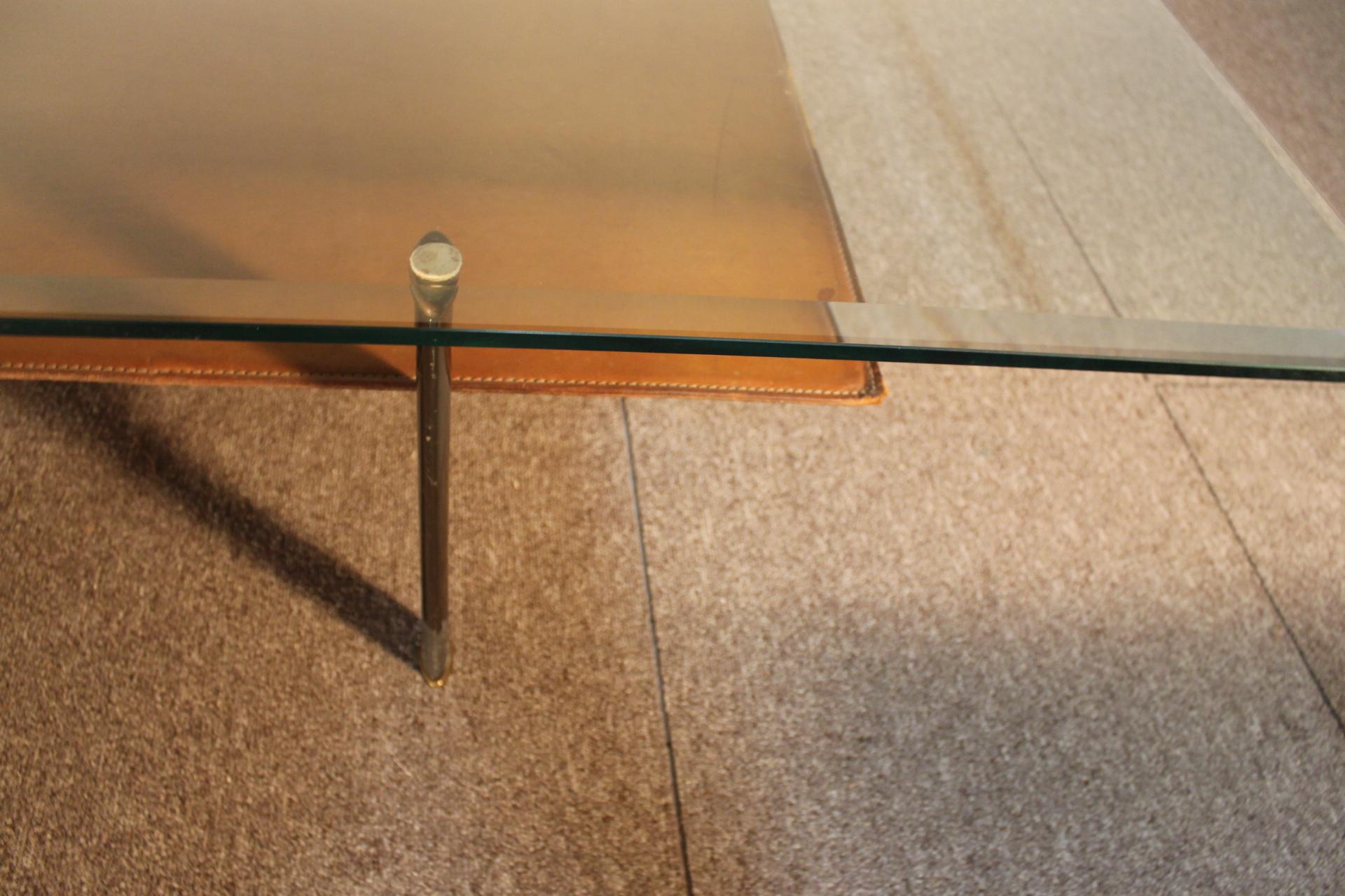 Table 'Diesis' B&B Italia, Leather Coffee Table by Antonio Citterio In Good Condition In Nice, FR