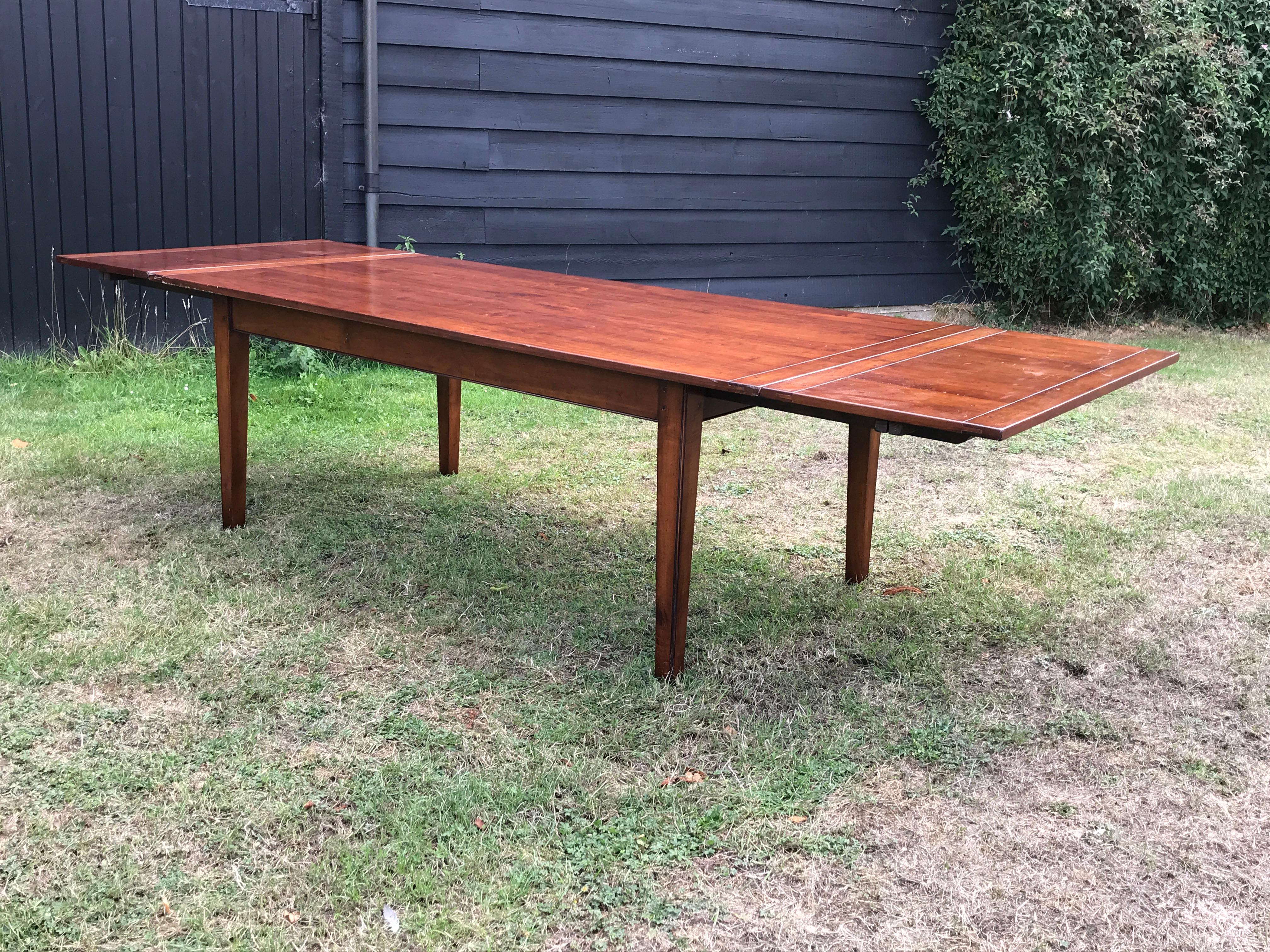 Joinery Table Drawleaf Fruitwood Cherry Mid-Century Modern 12 Seater Danish