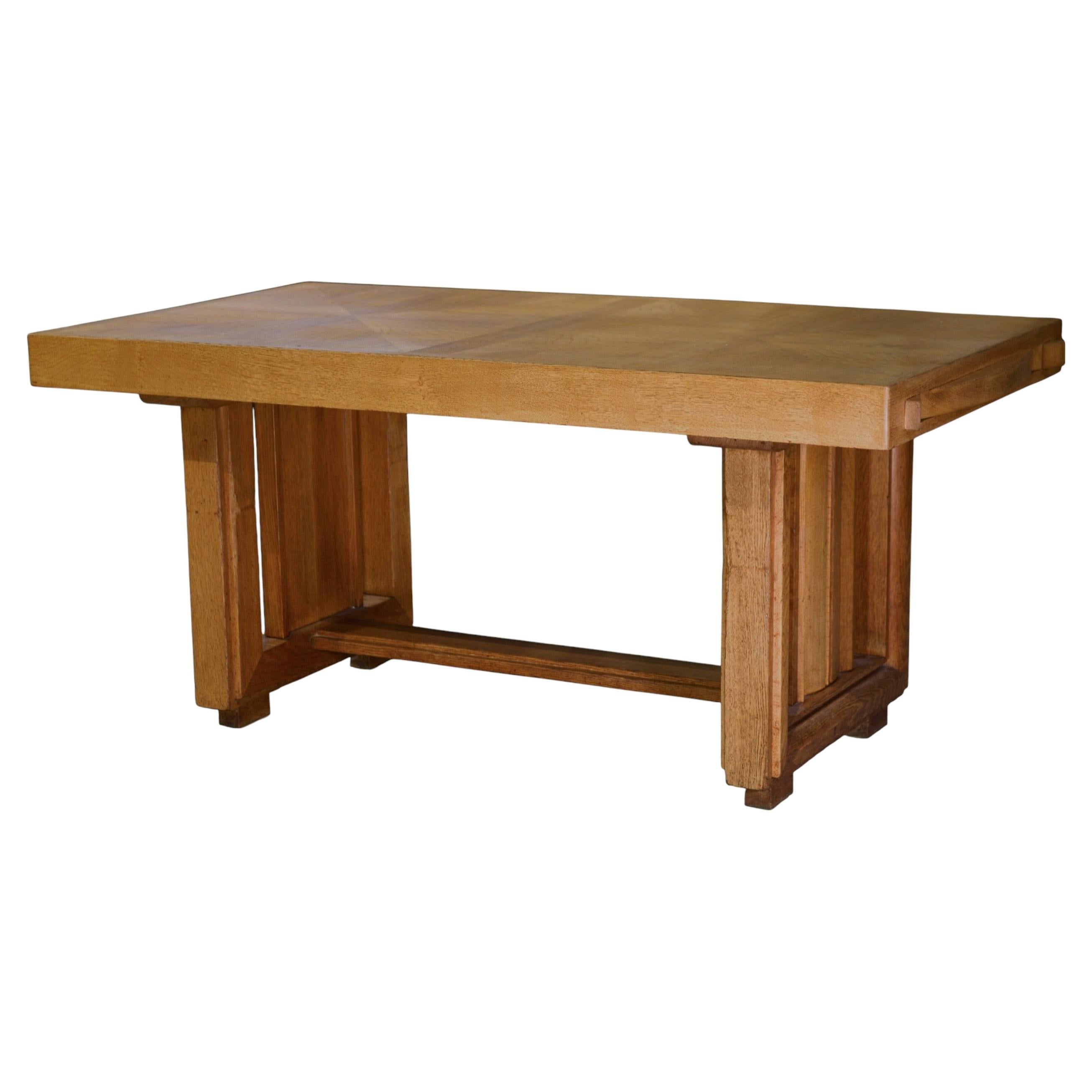 Table en chêne par Charles Dudouyt 1940's For Sale