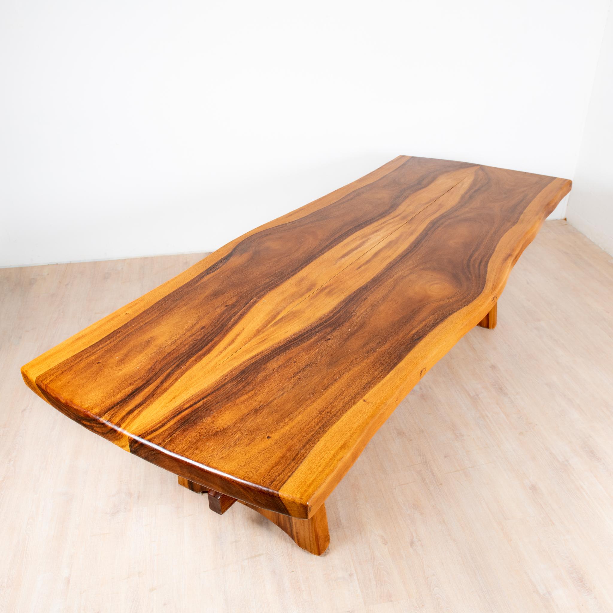 Wood Table, en flamboyant, France 1960 For Sale