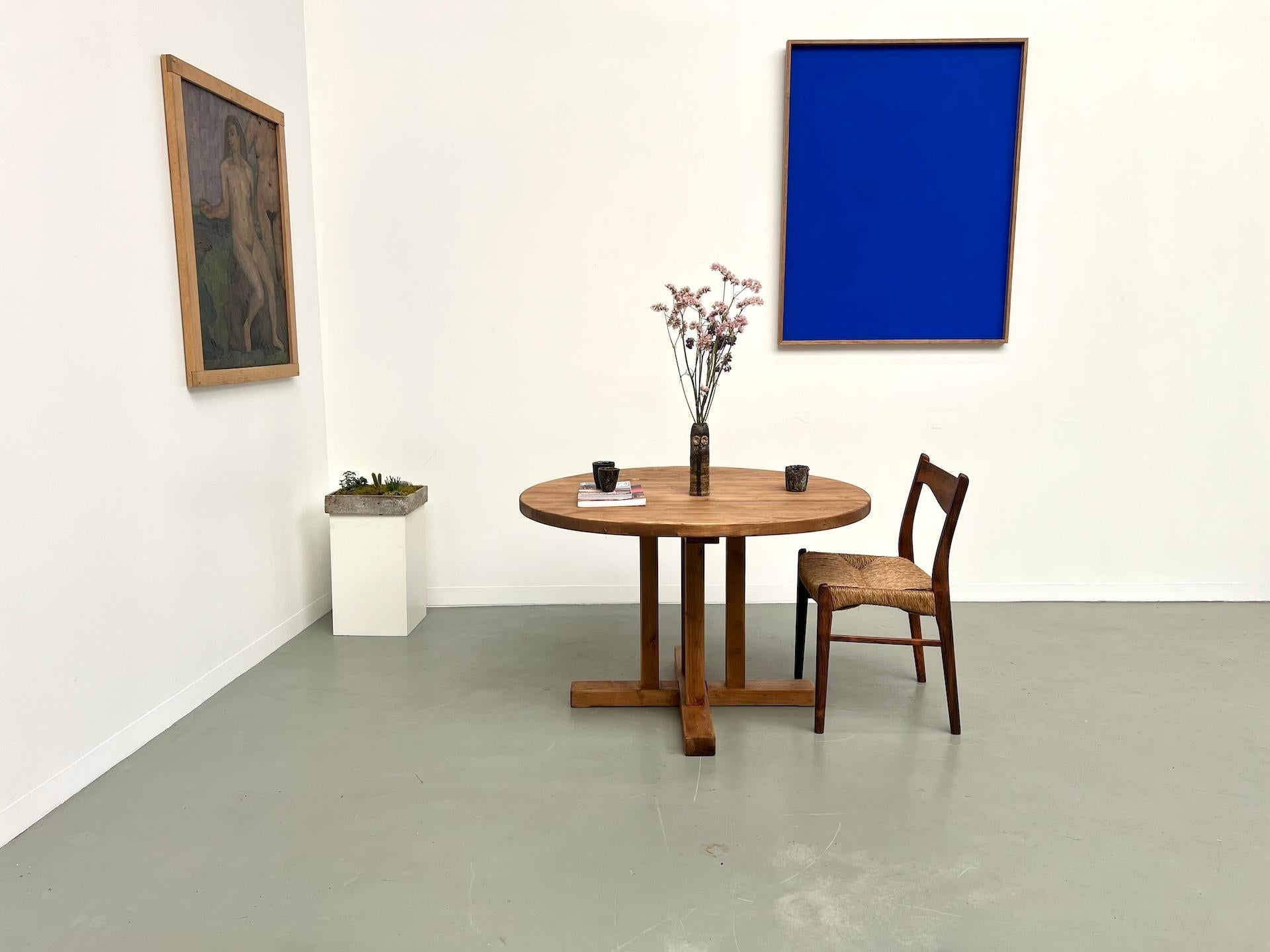 Mid-Century Modern Table ronde Les Arcs - 1970 DLG Charlotte Perriand en vente