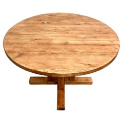 Mesa en pin ronde "Les Arcs - 1970" DLG Charlotte Perriand